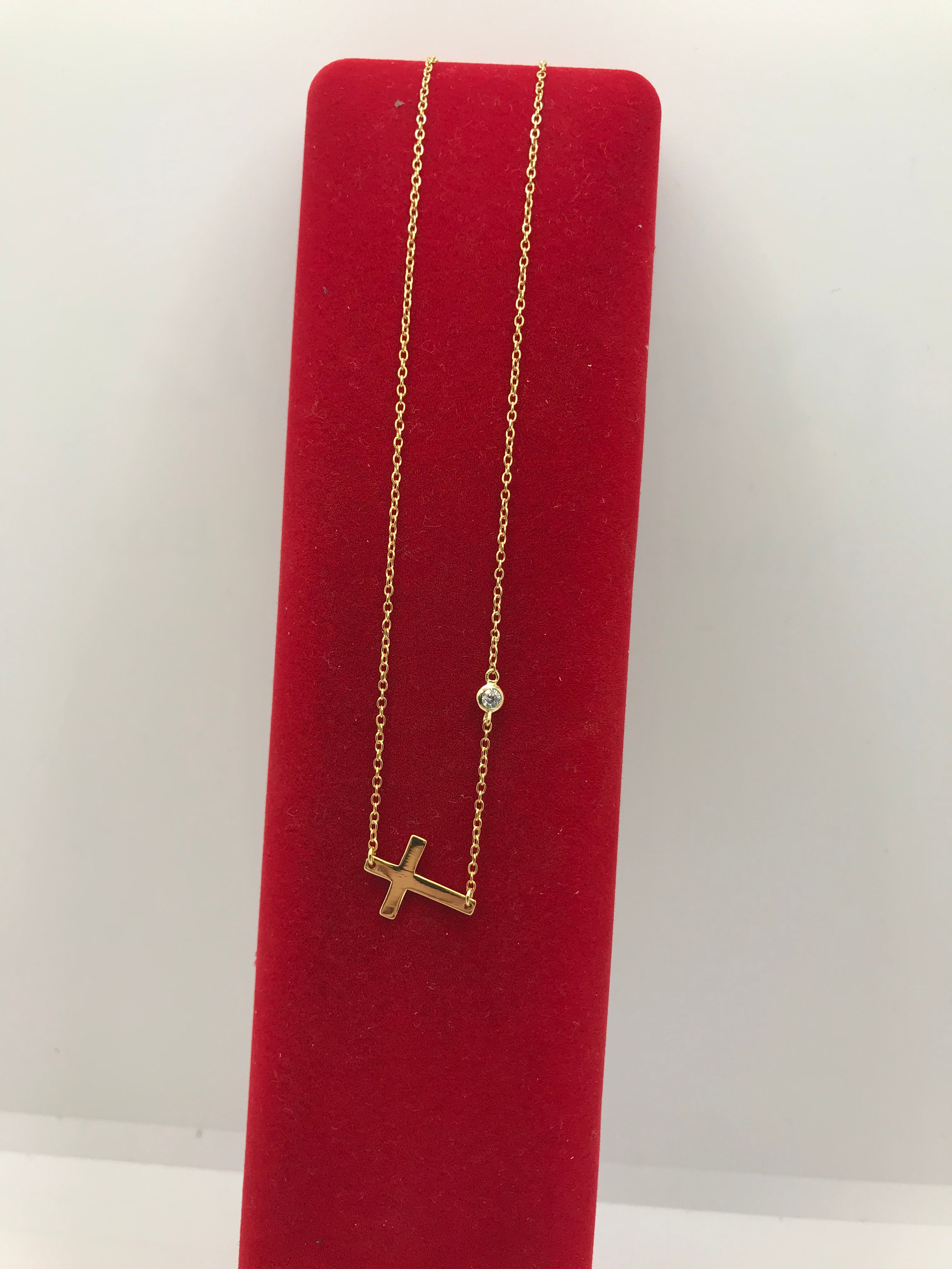Sterling Silver Gold Filled Cross Necklace for Women - Elegant Religious Jewelry Gift for Baptism, Confirmation & Everyday Wear
