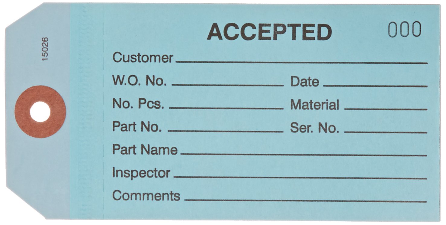 Aviditi G21011 Accepted Inspection Tags - 500 Pack, 4.75