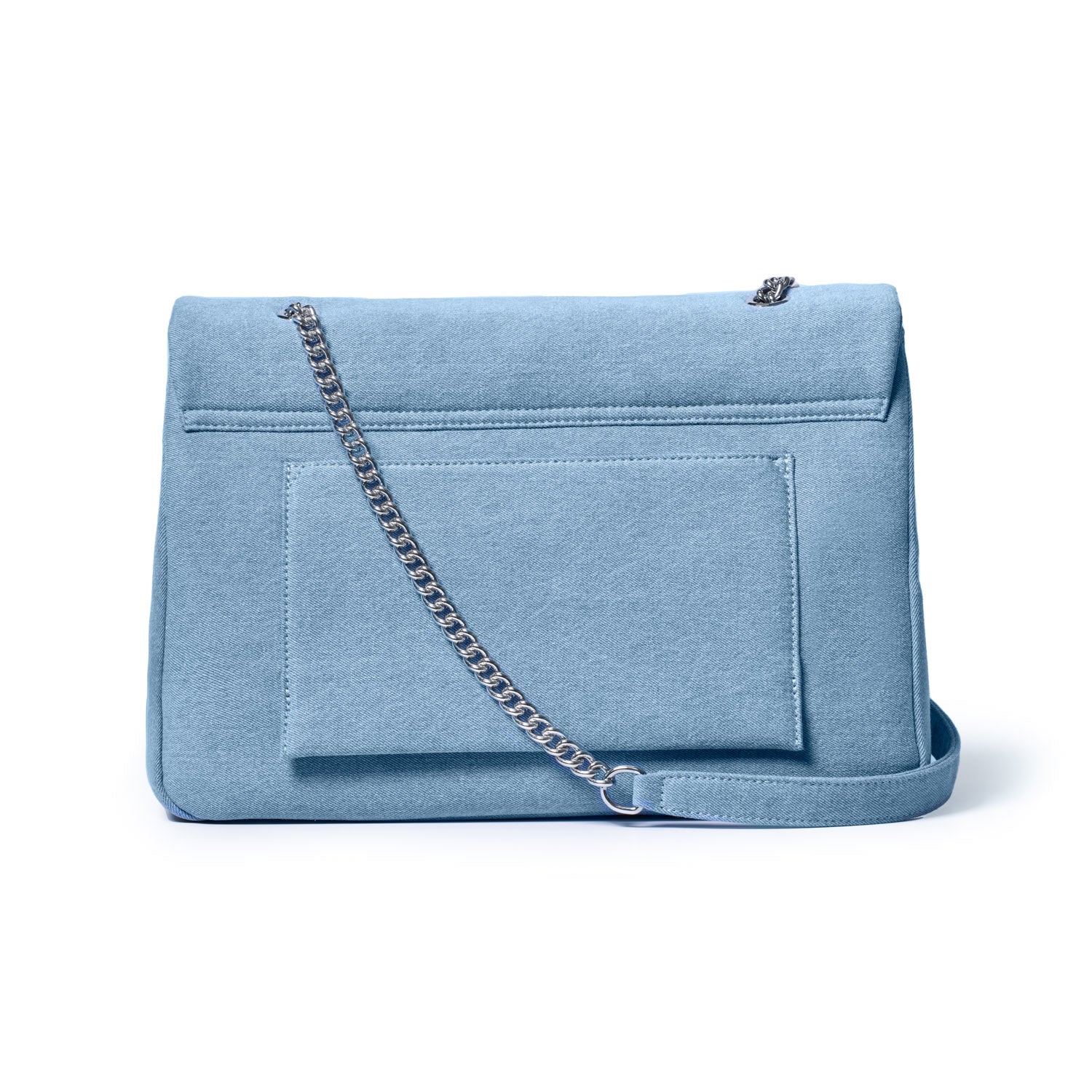 Stylish Large Denim Silver Flap Bag for Women - Trendy Crossbody Purse with Adjustable Strap, Perfect for Daily Use, Shopping & Travel