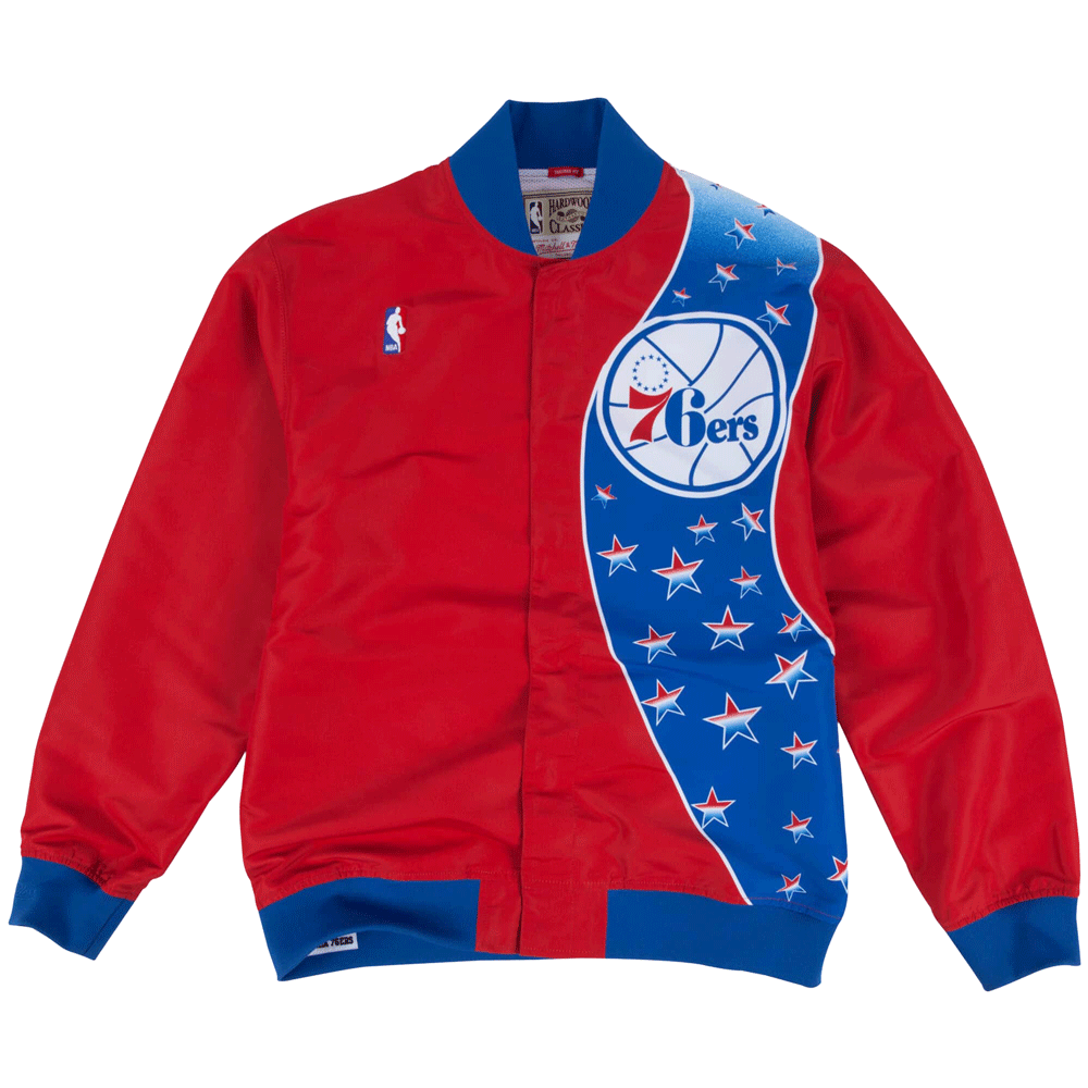 Authentic Philadelphia 76ers 1993-94 Warm-Up Jacket - Vintage NBA Basketball Fan Gear for Games, Collecting & Streetwear Fashion