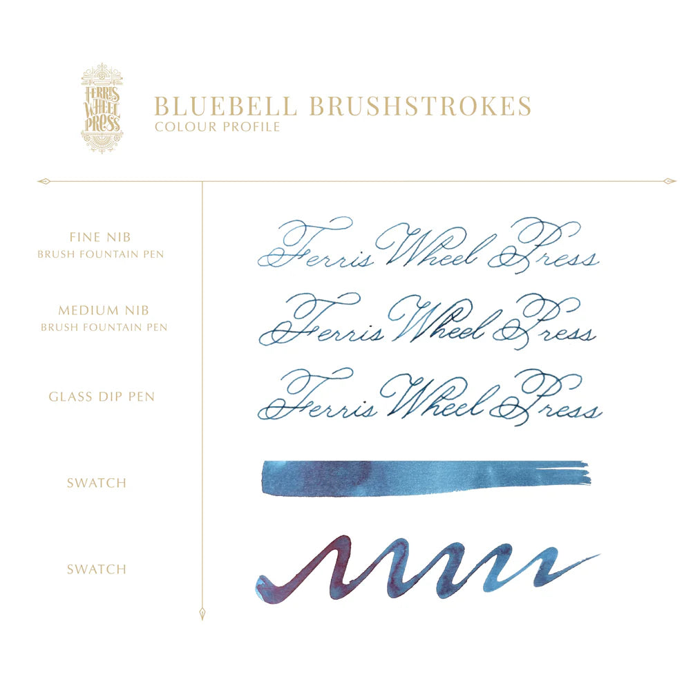 38ml Bluebell Brushstrokes Ink - Premium Watercolor Ink for Artists, Calligraphy & DIY Crafts - Perfect for Painting, Scrapbooking & Handmade Cards
