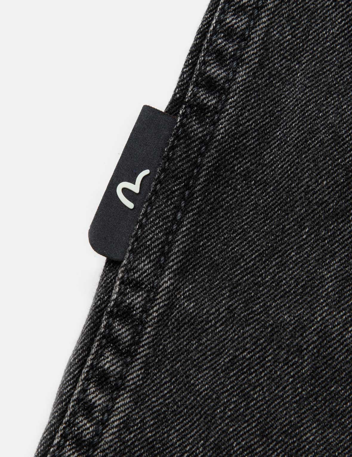 Stylish Kamon Print & Logo Embroidery Loose Fit Denim Shirt for Men - Casual Wear, Street Fashion, and Layering Outfits