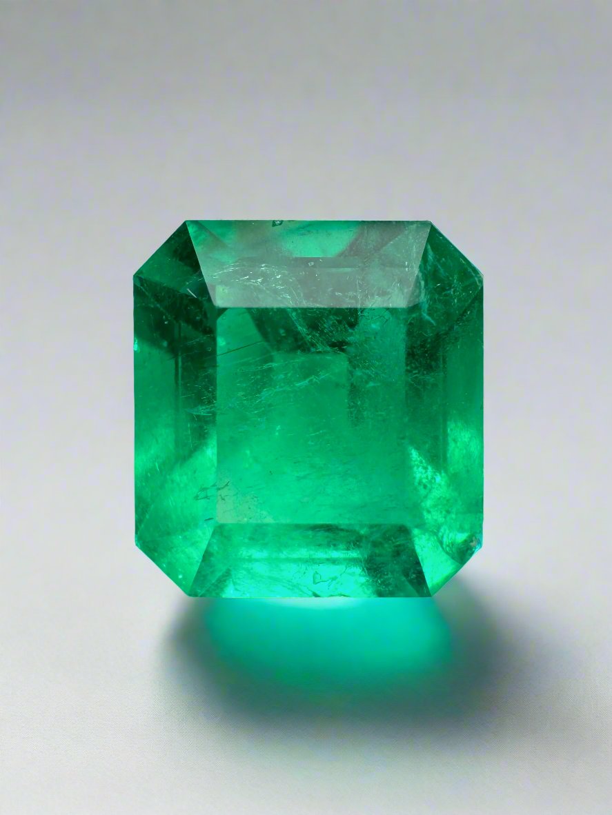 2.90 Carat Vivid Green Natural Loose Colombian Emerald - Emerald Cut Gemstone for Jewelry Making, Engagement Rings & Luxury Gifts