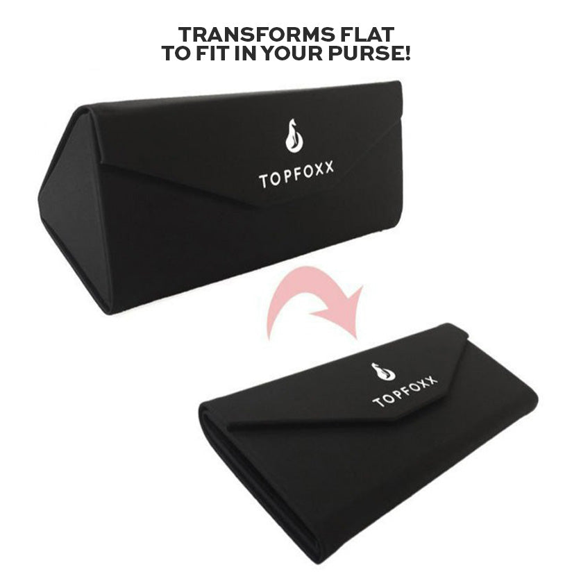 Black Foldable Sunglasses Case - Lightweight & Durable Eyewear Storage for Men & Women - Perfect for Travel, Hiking, and Outdoor Activities