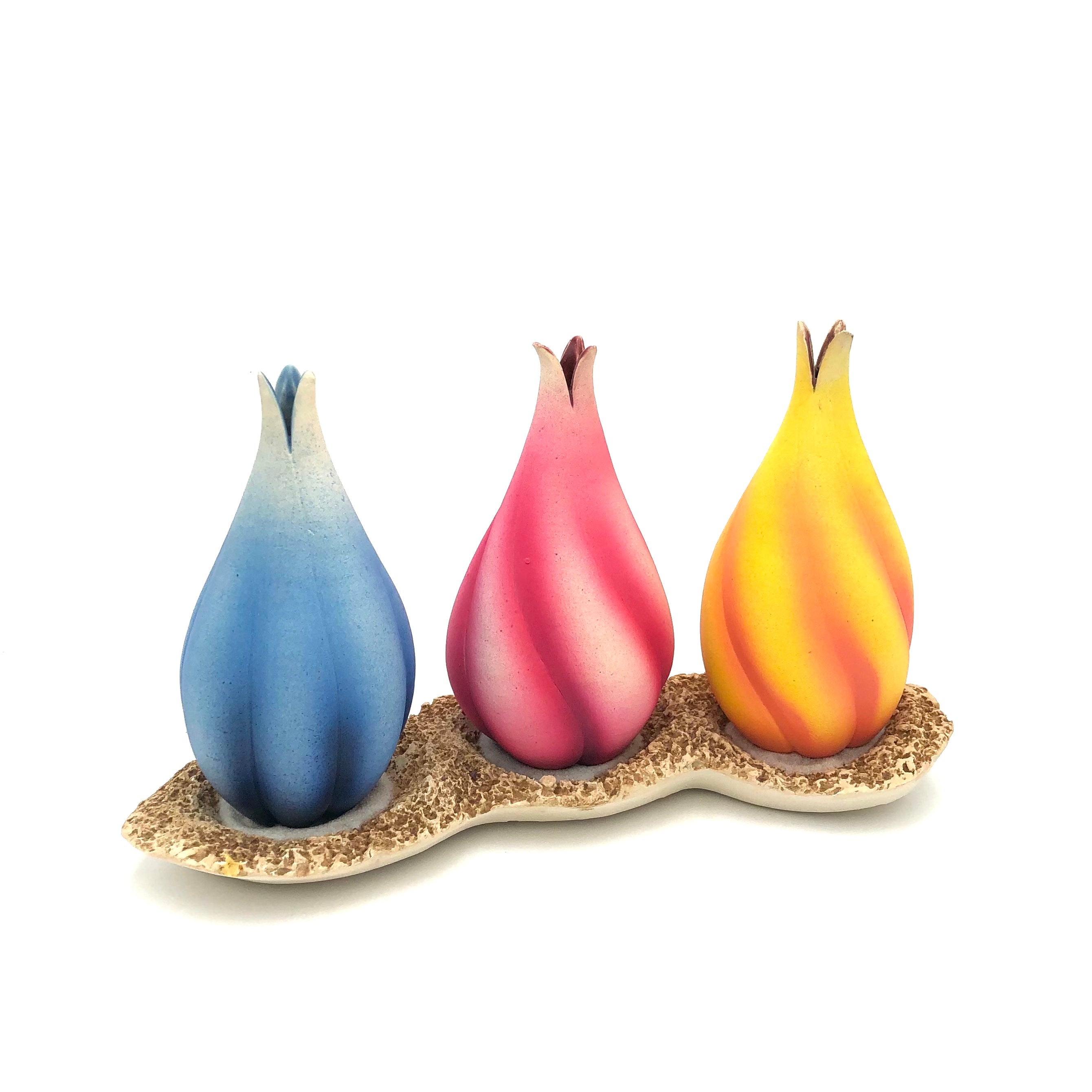 Andy Rogers Ceramics White Base for 3 Bulb Vases - AR30 | Perfect for Home Decor, Wedding Centerpieces & Floral Arrangements