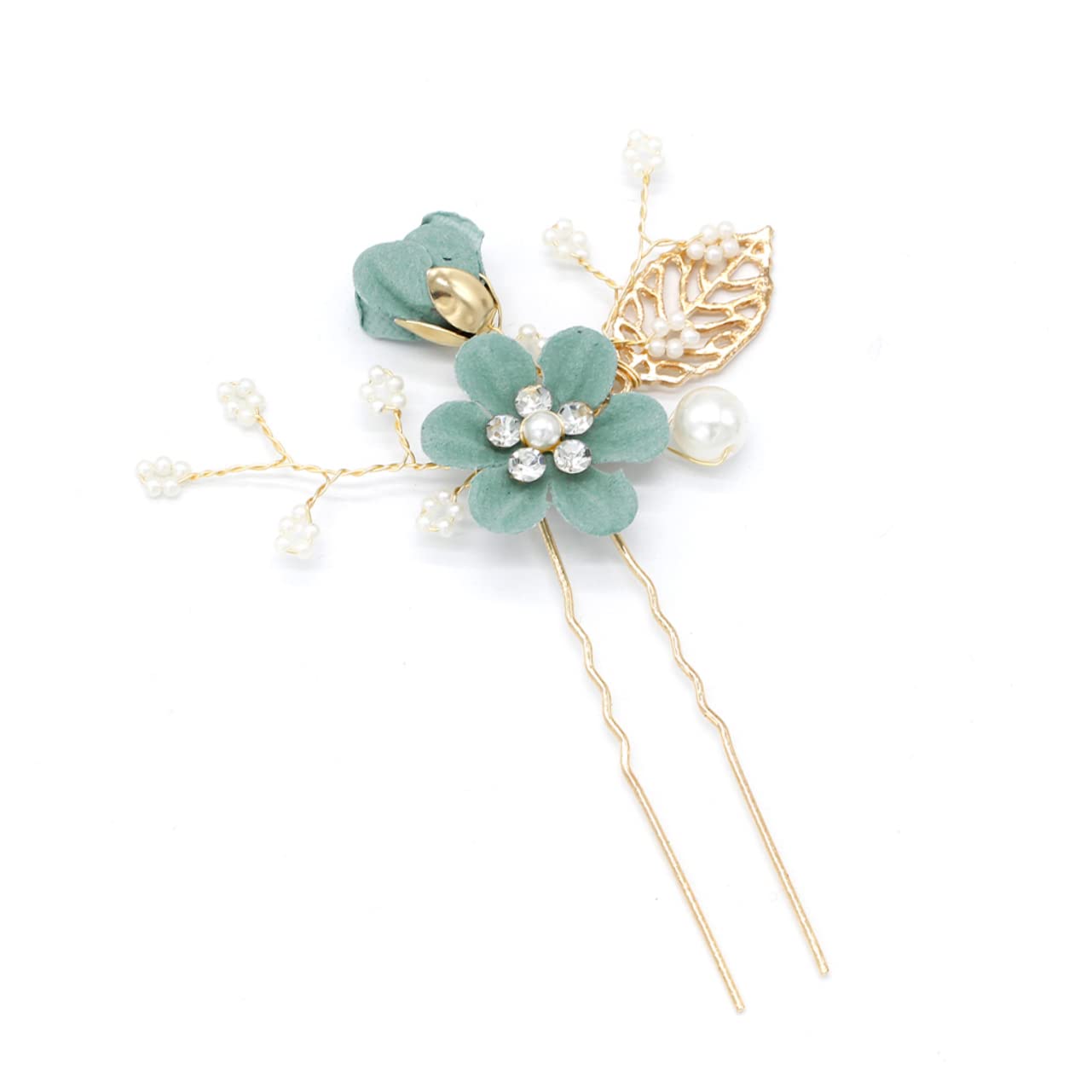 ABOOFAN 10 Pcs Rhinestone Bridal Hairpins - Rose Gold U-Shaped Wedding Hair Barrettes for Women - Perfect for Bridal Parties, Prom, and Formal Events