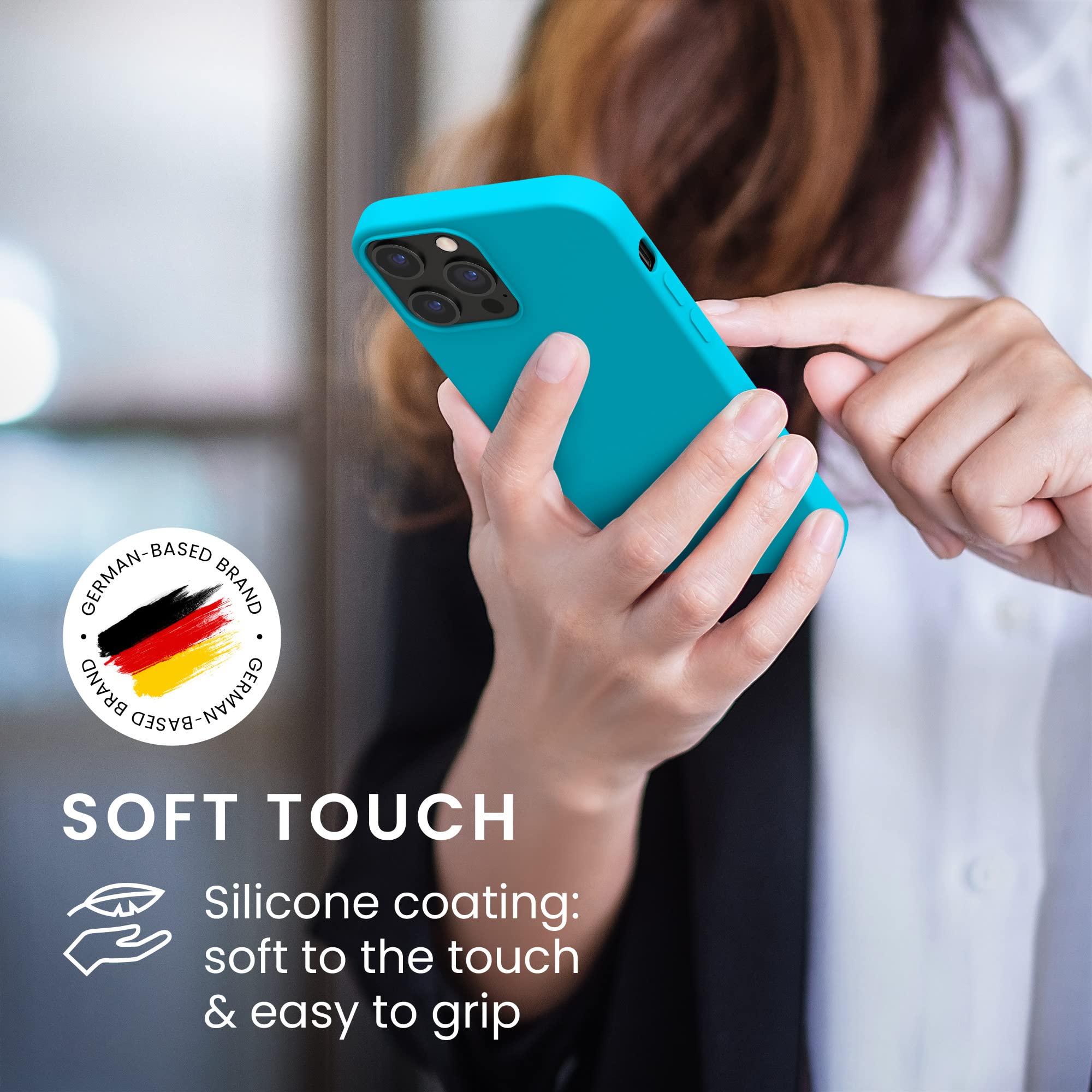 kwmobile Shockproof TPU Silicone Case for Apple iPhone 12 Pro Max - Soft Protective Phone Cover with Anti-Slip Grip - Cool Glacier Design - Perfect for Outdoor Activities & Daily Use