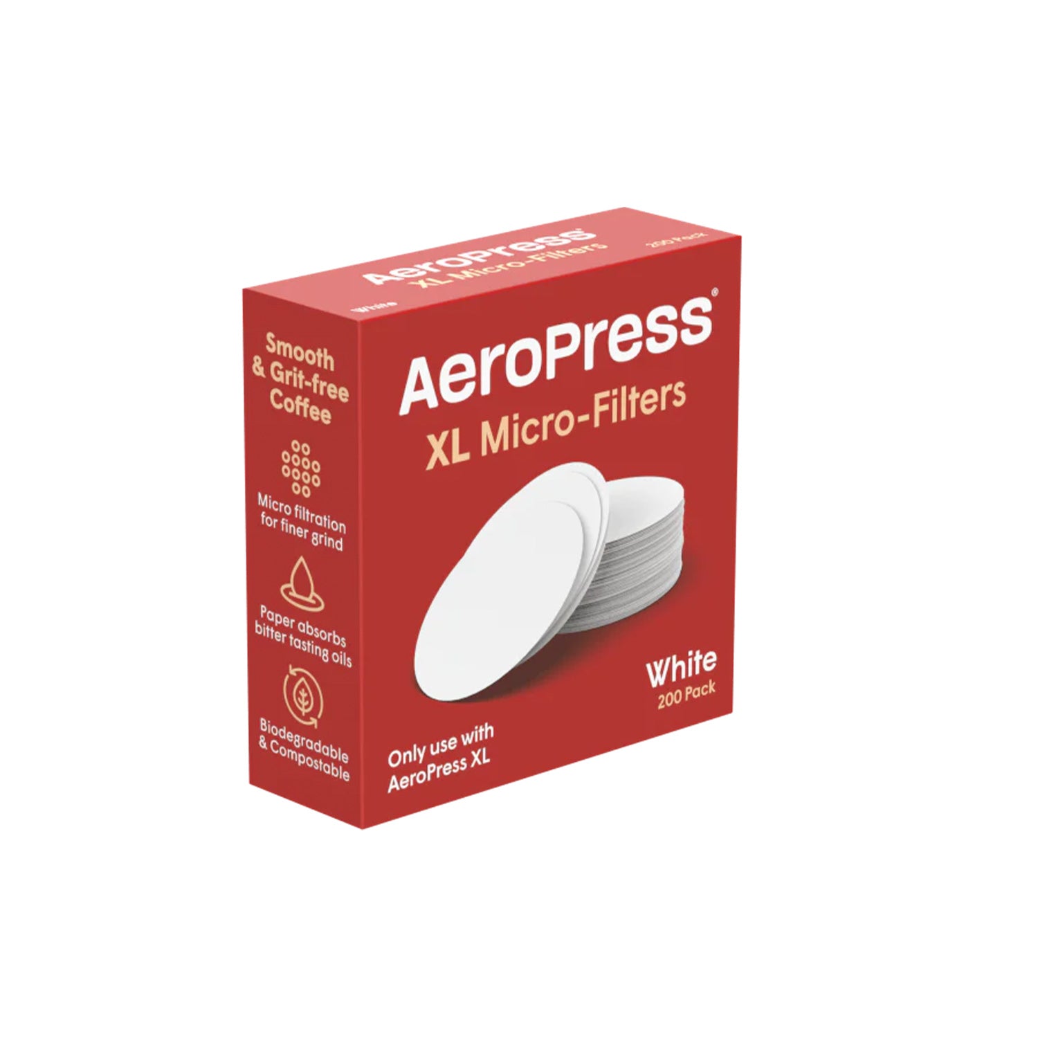 AeroPress XL Paper Micro Filters (200 Pack) – Premium Coffee Filters for Aeropress XL – Perfect for Home Brewing, Camping & Travel