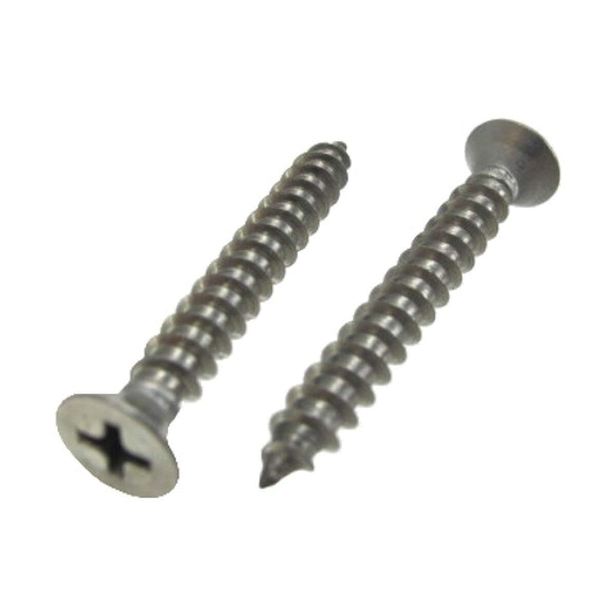 14 X 3 Inch Stainless Steel Flat Head Phillips Sheet Metal Screws - Pack of 12 - Ideal for Metal Roofing, HVAC, Automotive & DIY Projects