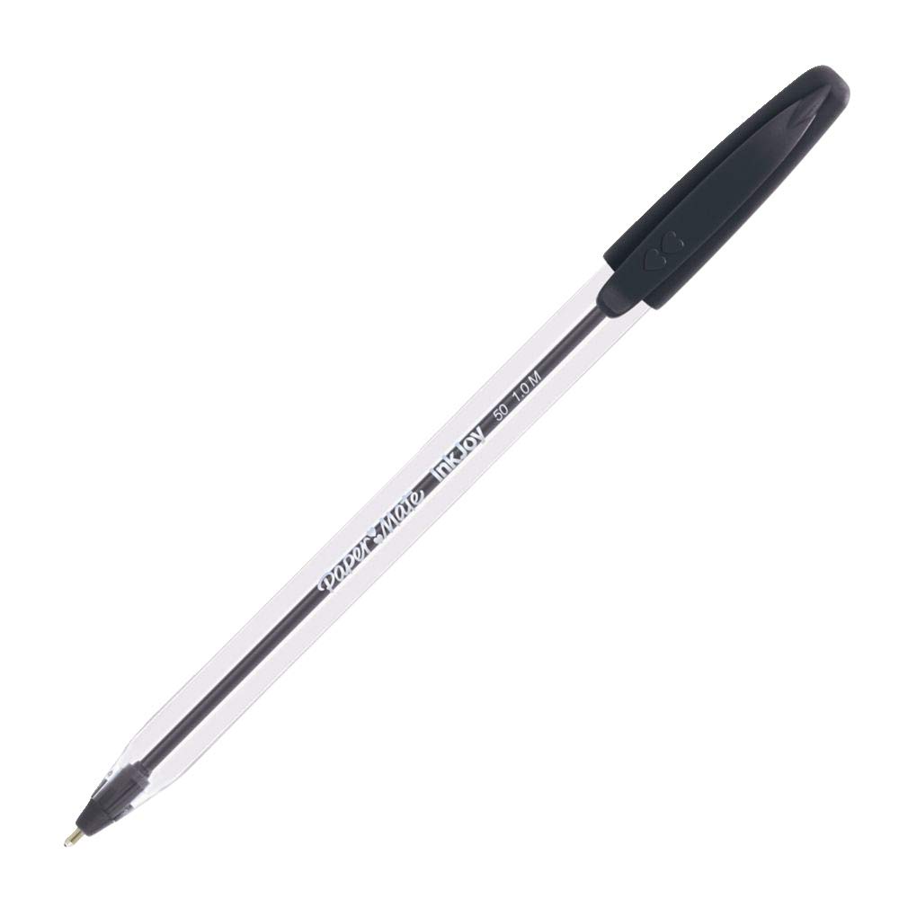 Paper Mate InkJoy 50ST Ballpoint Pens - Medium Point (1.0mm) Black Ink - 12 Pack for Smooth Writing at Home, Office & School