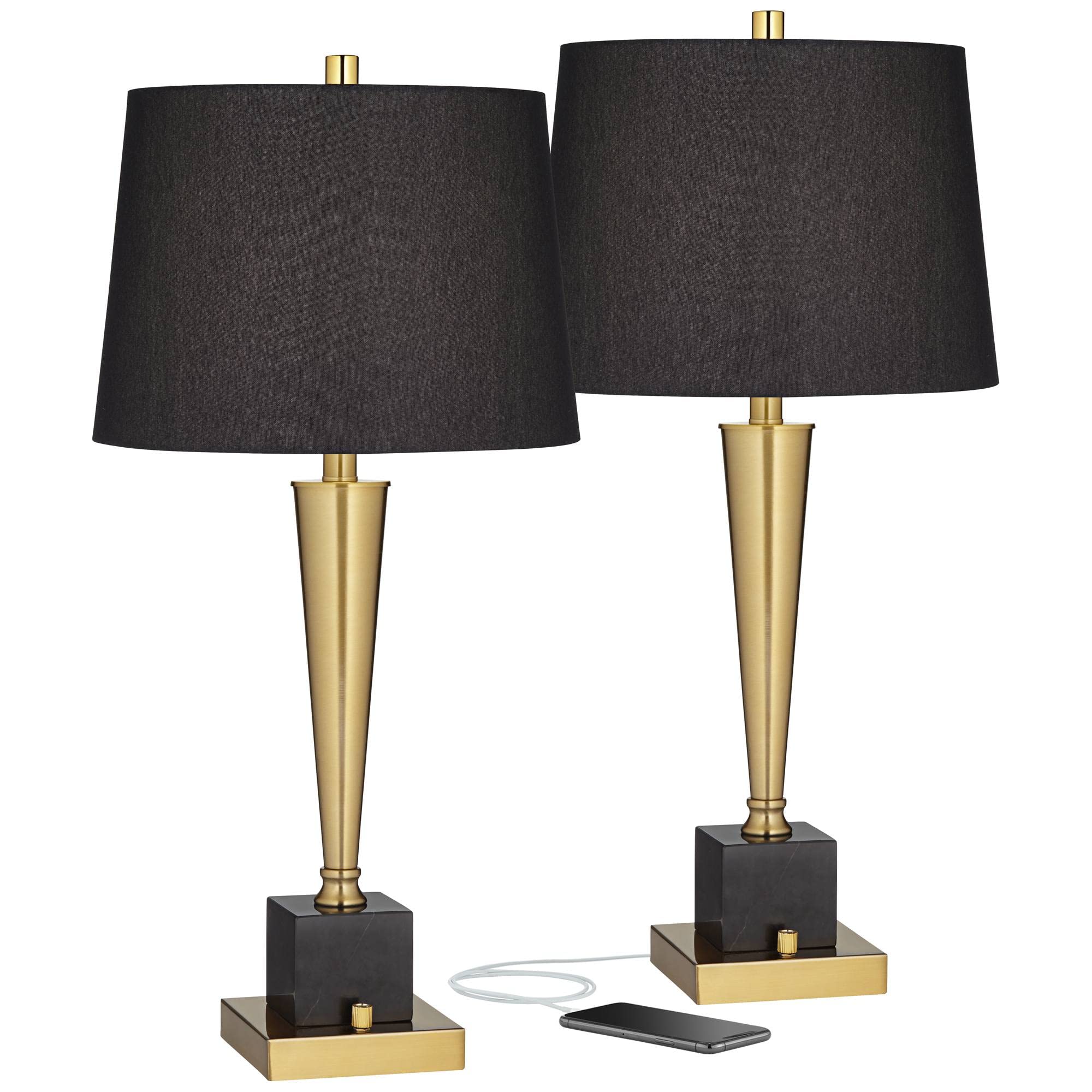 Possini Euro Wayne Modern Table Lamps Set of 2 - 29.25