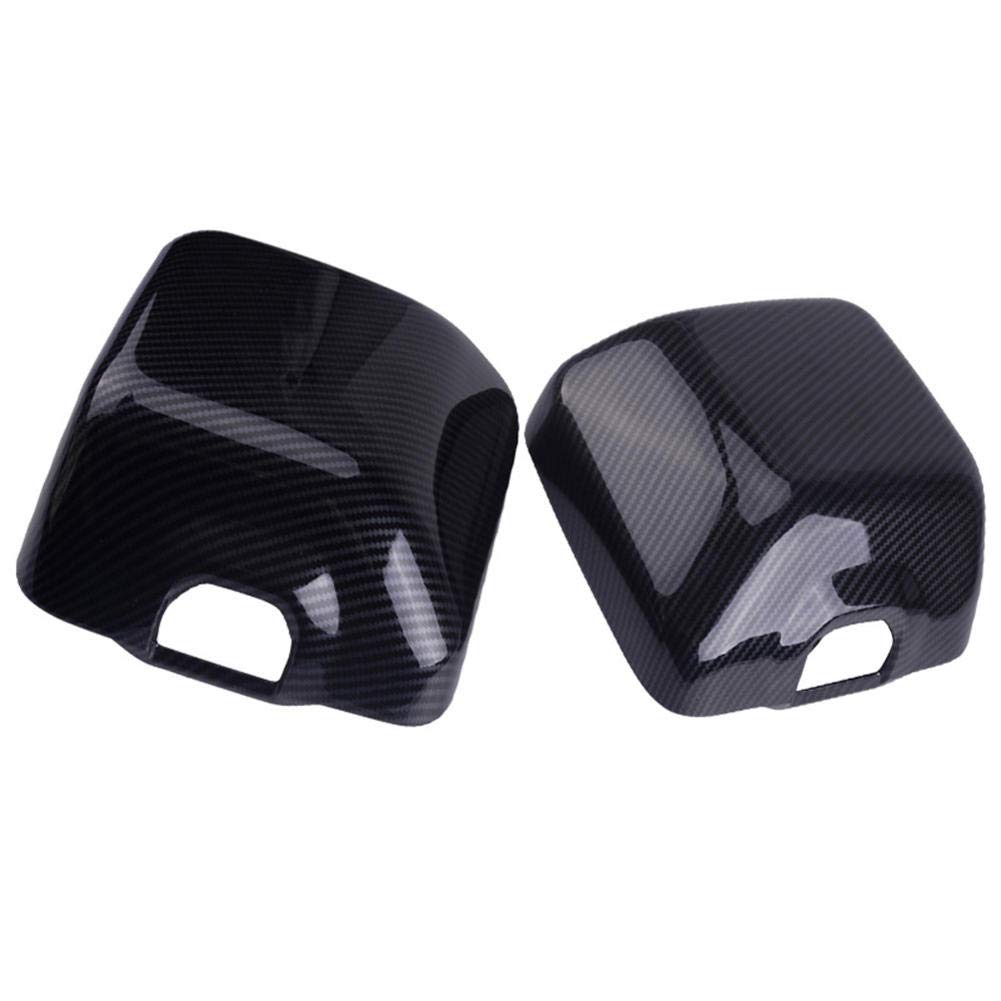 2Pc Black Carbon Fiber Mirror Cover Trim for Jeep Wrangler JL 2018 - Exterior Side Door Accessories - Upgrade & Protect Your Jeep Mirrors for Off-Road & Daily Driving
