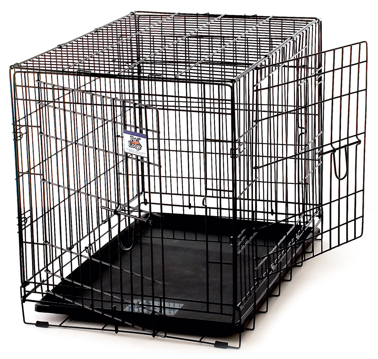 Little Giant Medium Pet Crate - Double Door Wire Dog Cage for Home & Travel