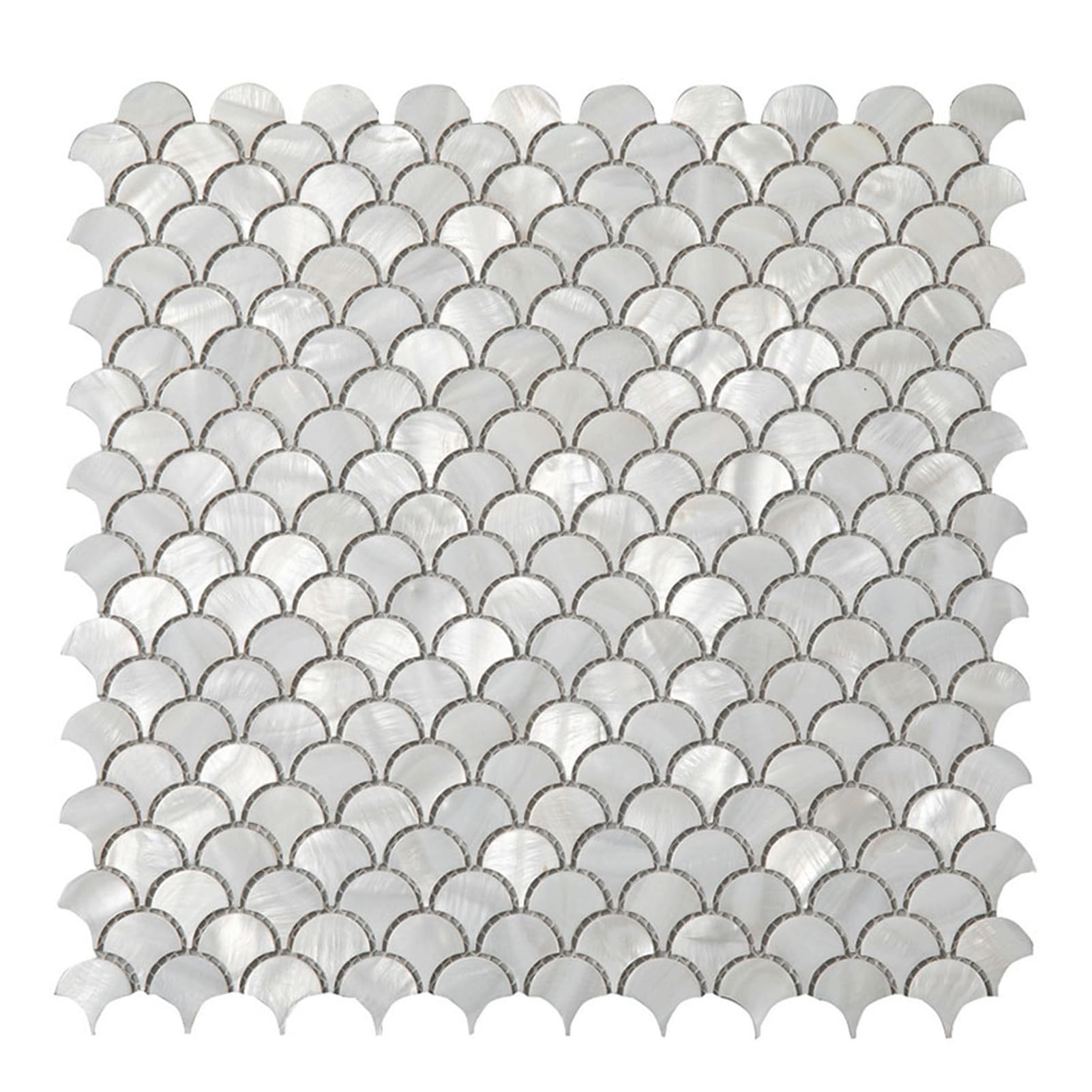 Diflart White Mother of Pearl Shell Fish Scale Mosaic Tiles - Pack of 6 Sheets for Kitchen Backsplash, Shower & Bathroom Wall Decor | Waterproof & Elegant Home Improvement