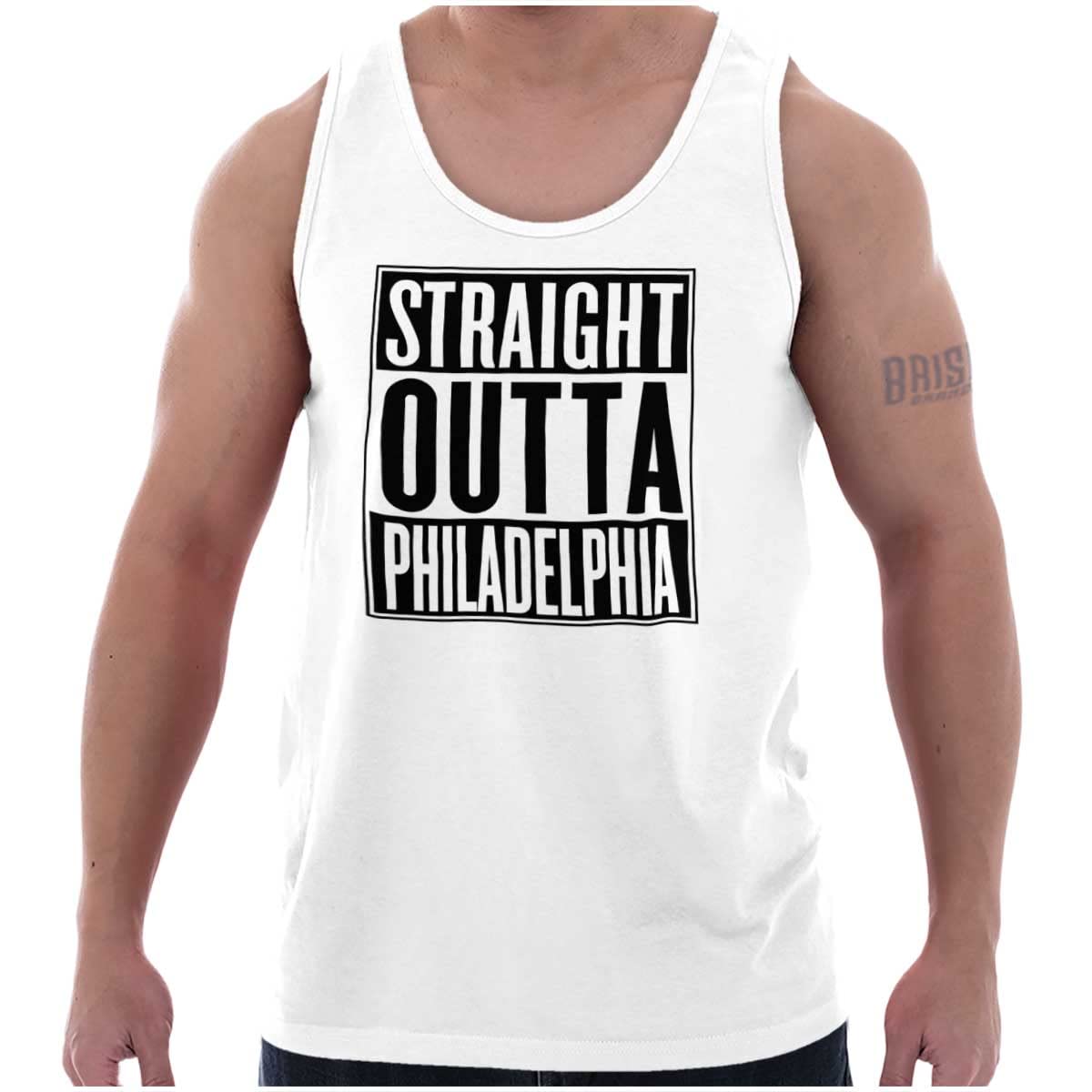 Straight Outta Philadelphia PA Tank Top T-Shirts for Men & Women - Vintage Style Casual Wear for Summer, Gym & Street Fashion