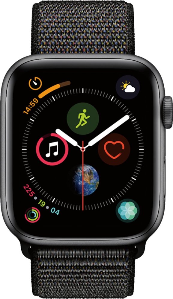 Apple Watch Series 4 (GPS) 44mm Space Gray Aluminum Smartwatch - Fitness Tracker, Heart Rate Monitor & Water Resistant for Running, Swimming & Daily Use (MU6E2LL/A)
