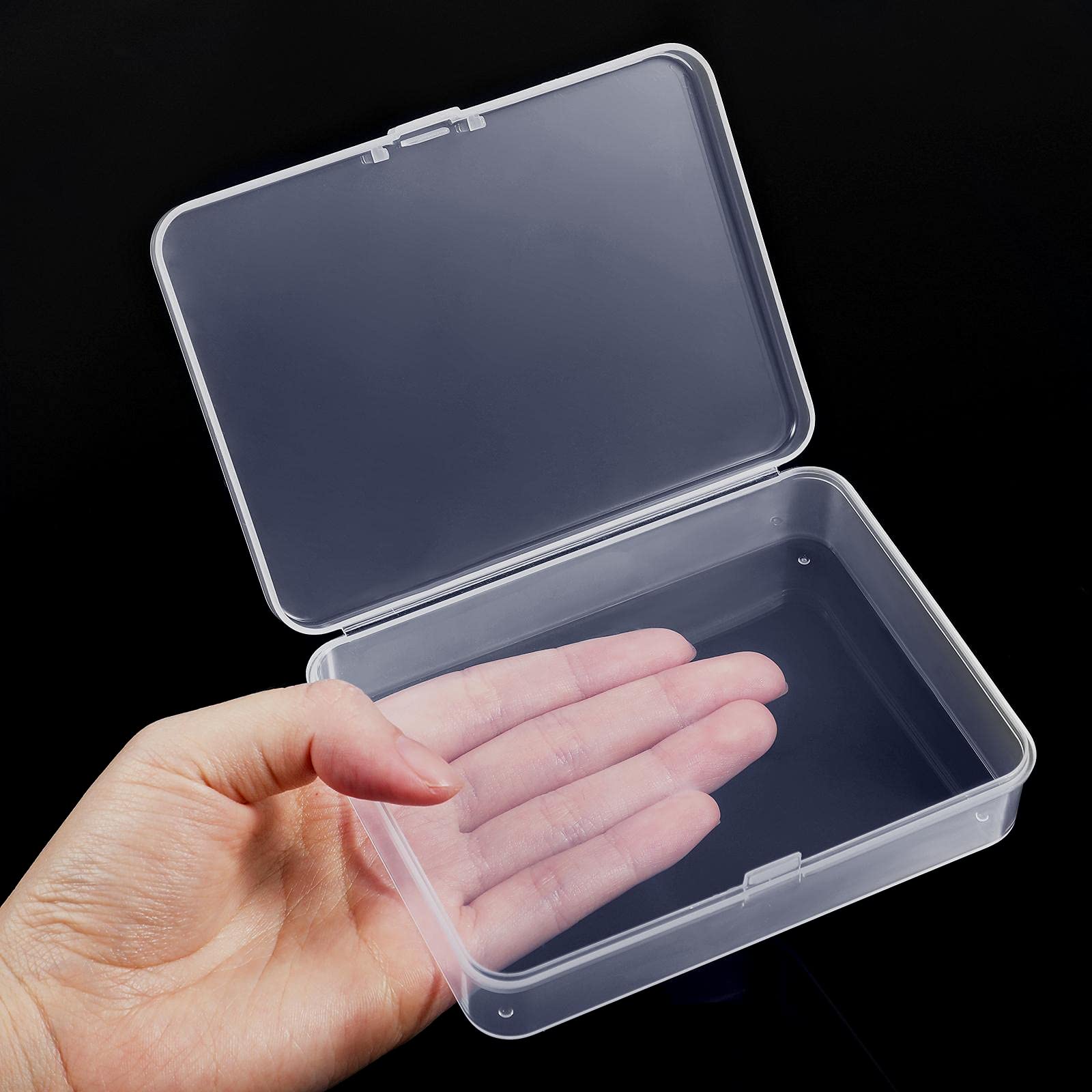 6-Piece Mini Clear Plastic Bead Storage Containers - Organize Small Items, Beads, Jewelry, Business Cards & Crafts (4.45