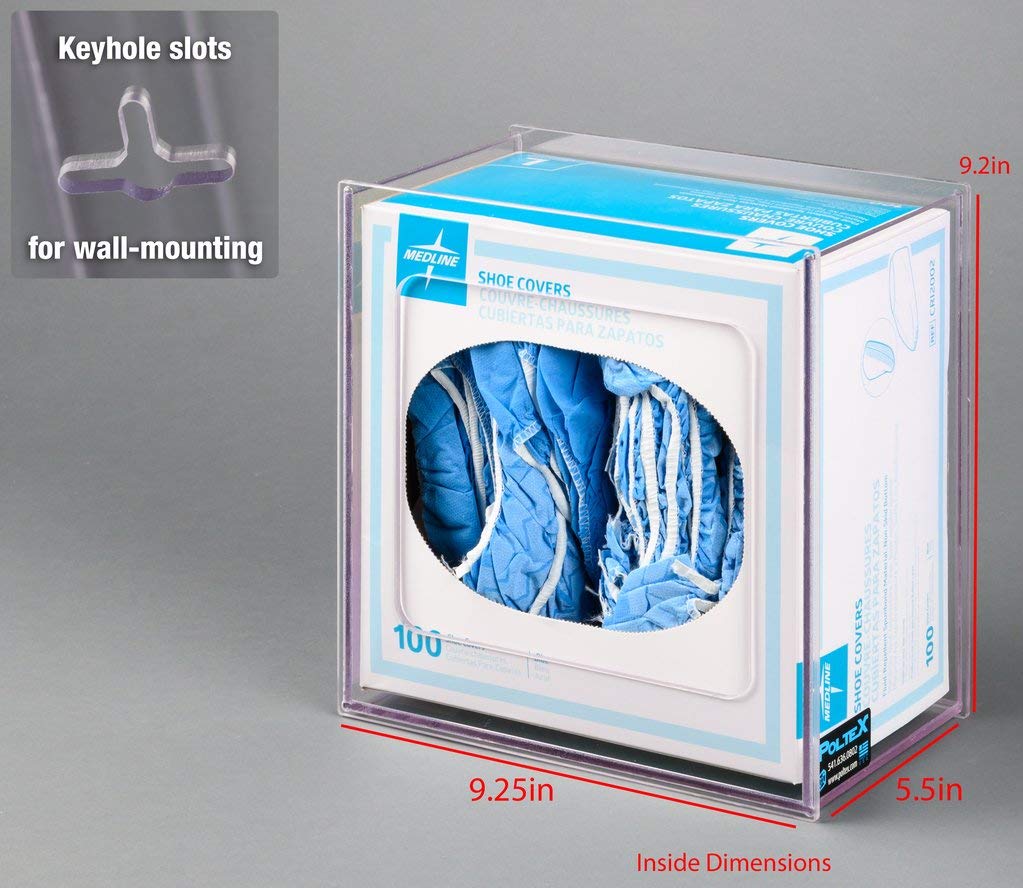 Wall Mount Shoe Cover Dispenser - Disposable Shoe Covers for Home, Hospital & Clinic Use - Keep Floors Clean & Hygienic