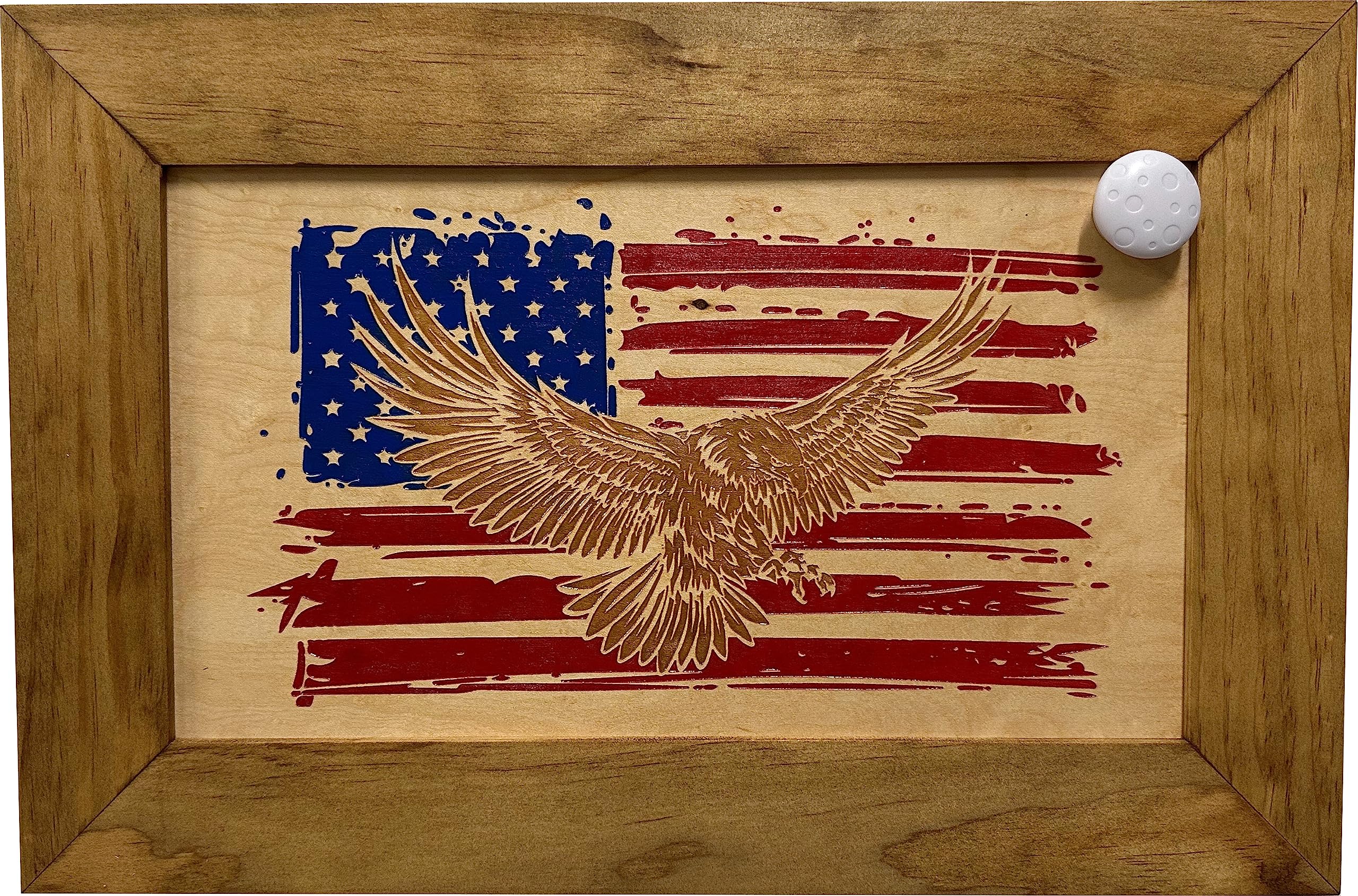 American Flag Hidden Gun Storage Cabinet with Eagle - Decorative & Secure Concealed Gun Safe by Bellewood Designs - Perfect for Home, Office & Cabin Security