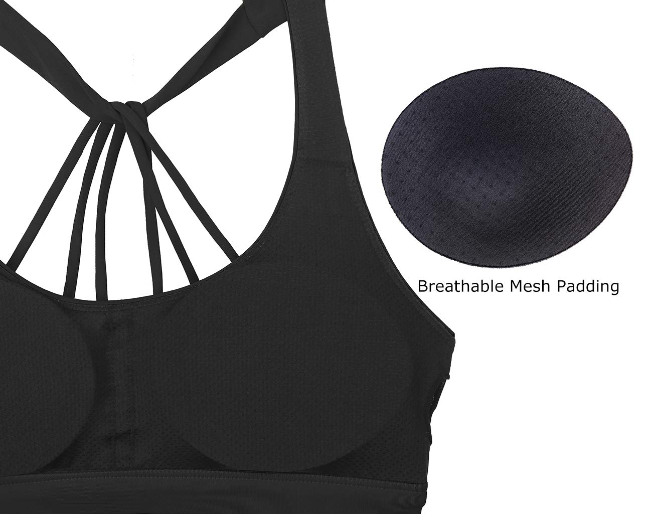 Icyzone Women's Medium Impact Padded Sports Bra - Strappy Workout Running Top for Gym, Yoga & Active Lifestyle