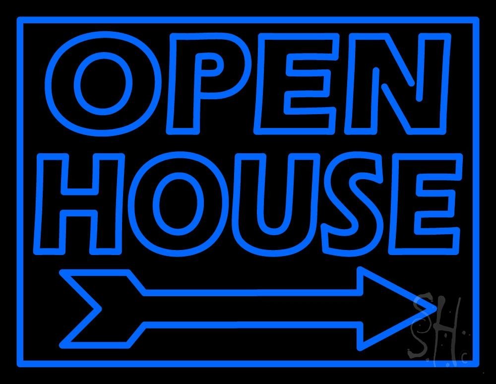 15 x 19 Inch LED Neon Sign for Open House & Real Estate Decor - Black Square Cut Acrylic Backing with Dimmer - Bright Premium Indoor Lighting for Office, Storefront & Home Decor | Perfect for Realtor Signs, Business Displays & Wall Art