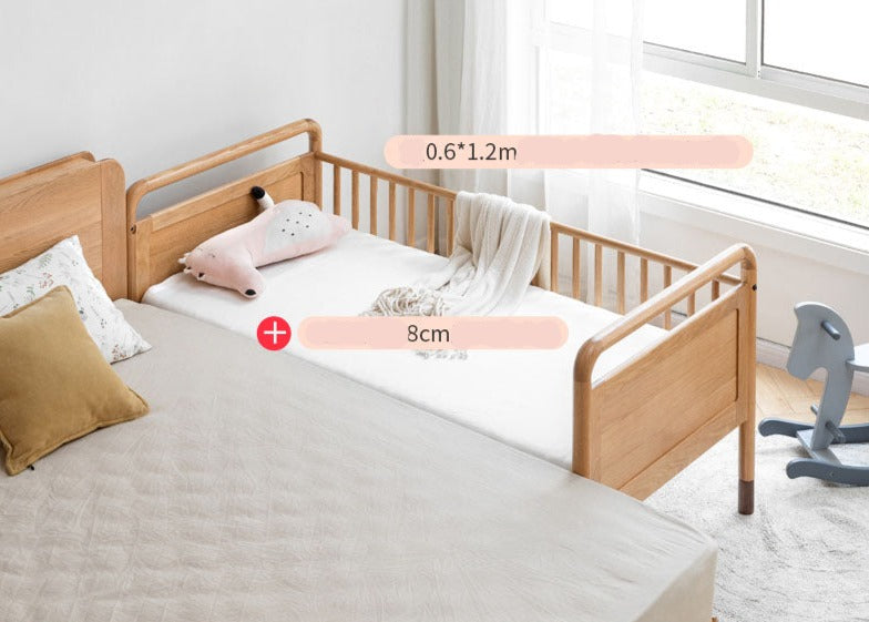 Premium Oak Solid Wood Toddler Bed - Convertible, Multi-Functional Kids Bed with Safety Rails | Perfect for Nursery, Daycare & Small Bedrooms