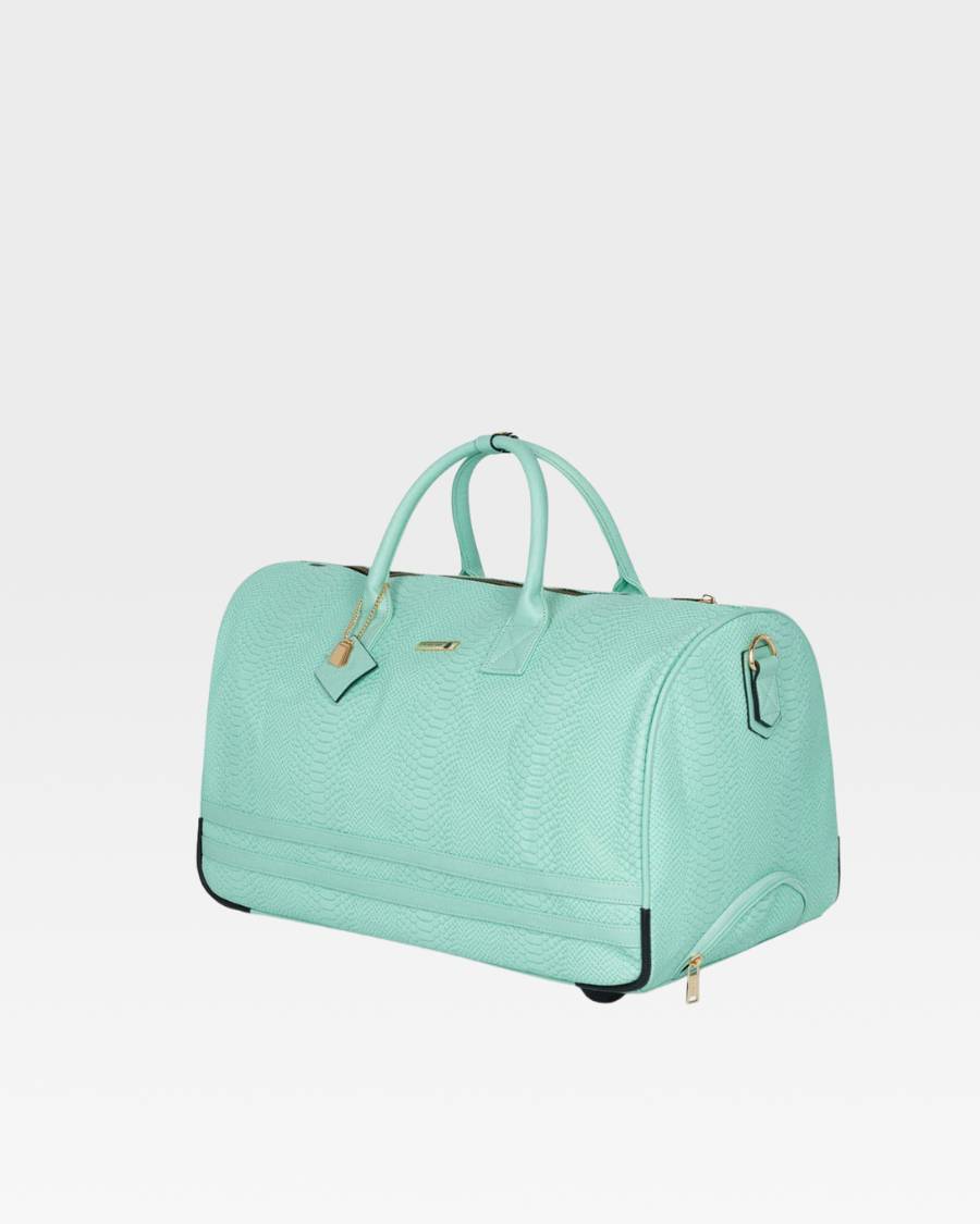 Apollo 1 Rolling Duffle Bag - Tiffany Blue Color - Lightweight Expandable Luggage for Travel, Gym & Sports - Perfect Carry-On for Airplane, Business Trips & Weekend Getaways