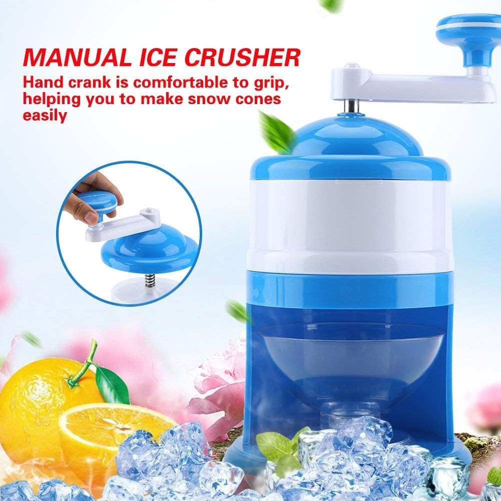 Portable Manual Ice Crusher Machine - Countertop Ice Shaver for Snow Cones, Slushies & Cocktails | Includes Free Ice Cube Trays | Perfect for Home Bars, Parties & Summer Treats