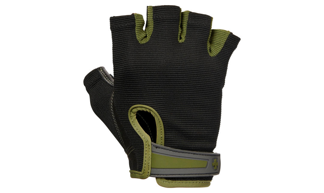 Harbinger Men's Power Gloves - Green Weight Lifting Gloves for Gym, CrossFit & Workout - Improve Grip & Reduce Calluses