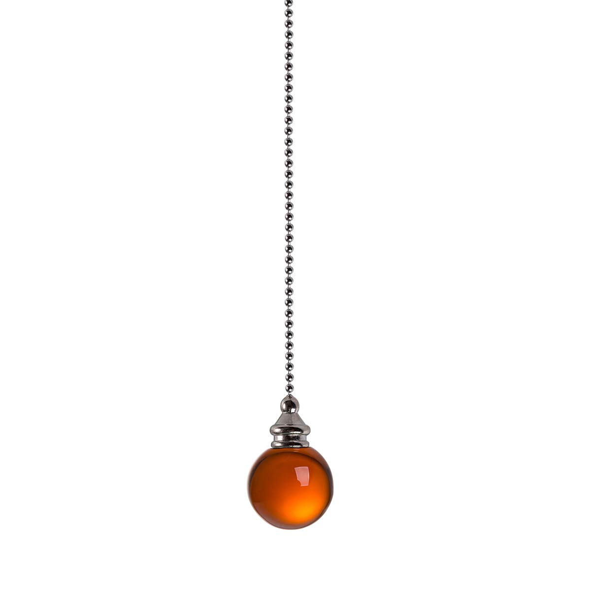 2-Pack Amber Crystal Ball Ceiling Fan Pull Chain Set - 30mm Diameter, 20 Inch Extender with Connector for Home, Wedding & Room Decor - Perfect for Bedroom, Living Room and Porch Fans