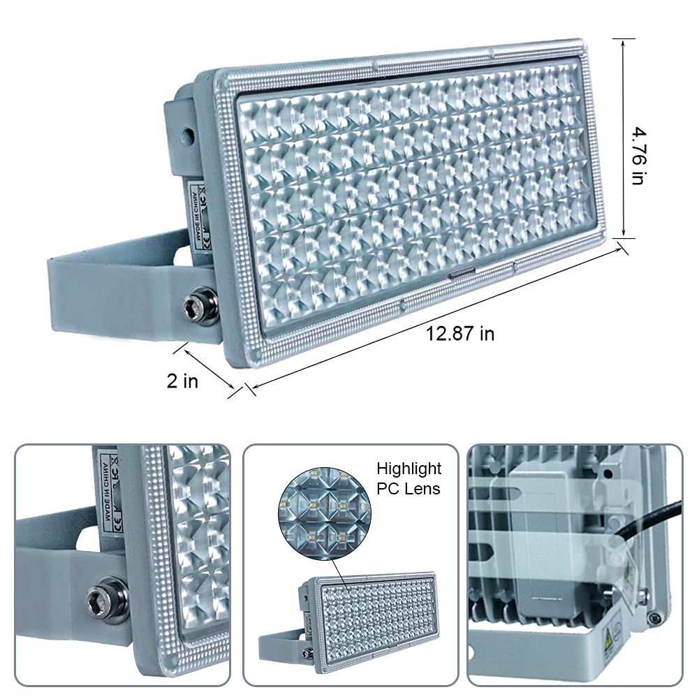 Kekeou GDIDEA 100W LED Flood Light Outdoor - 11000LM 6500K IP67 Waterproof Stadium Light for Yard, Garden, Parking Lot & Building Exterior (Commercial/Residential Use)