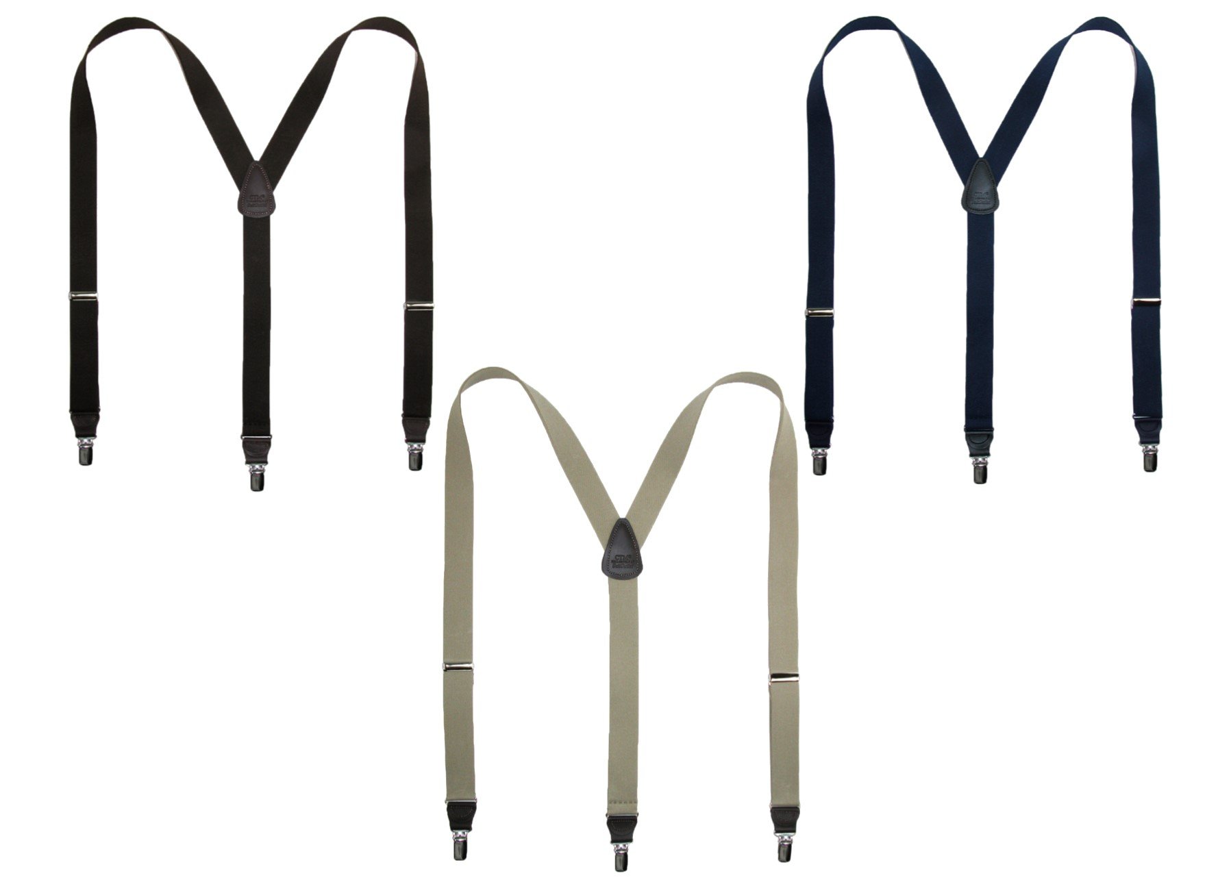 CTM® Men's Big & Tall Elastic Clip-On Suspenders - Premium Solid Color Adjustable Shoulder Straps for Formal Wear & Business Attire