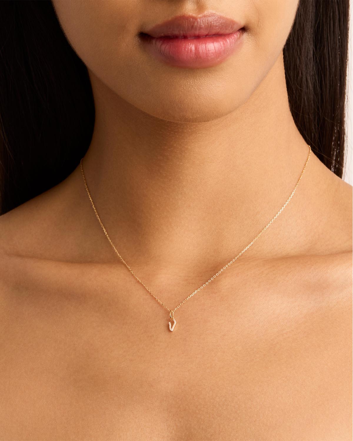 14K Solid Gold Forever Love Diamond Letter Necklace Pendant - Personalized Initial Jewelry Gift for Women, Perfect for Valentine's Day, Anniversary & Special Occasions