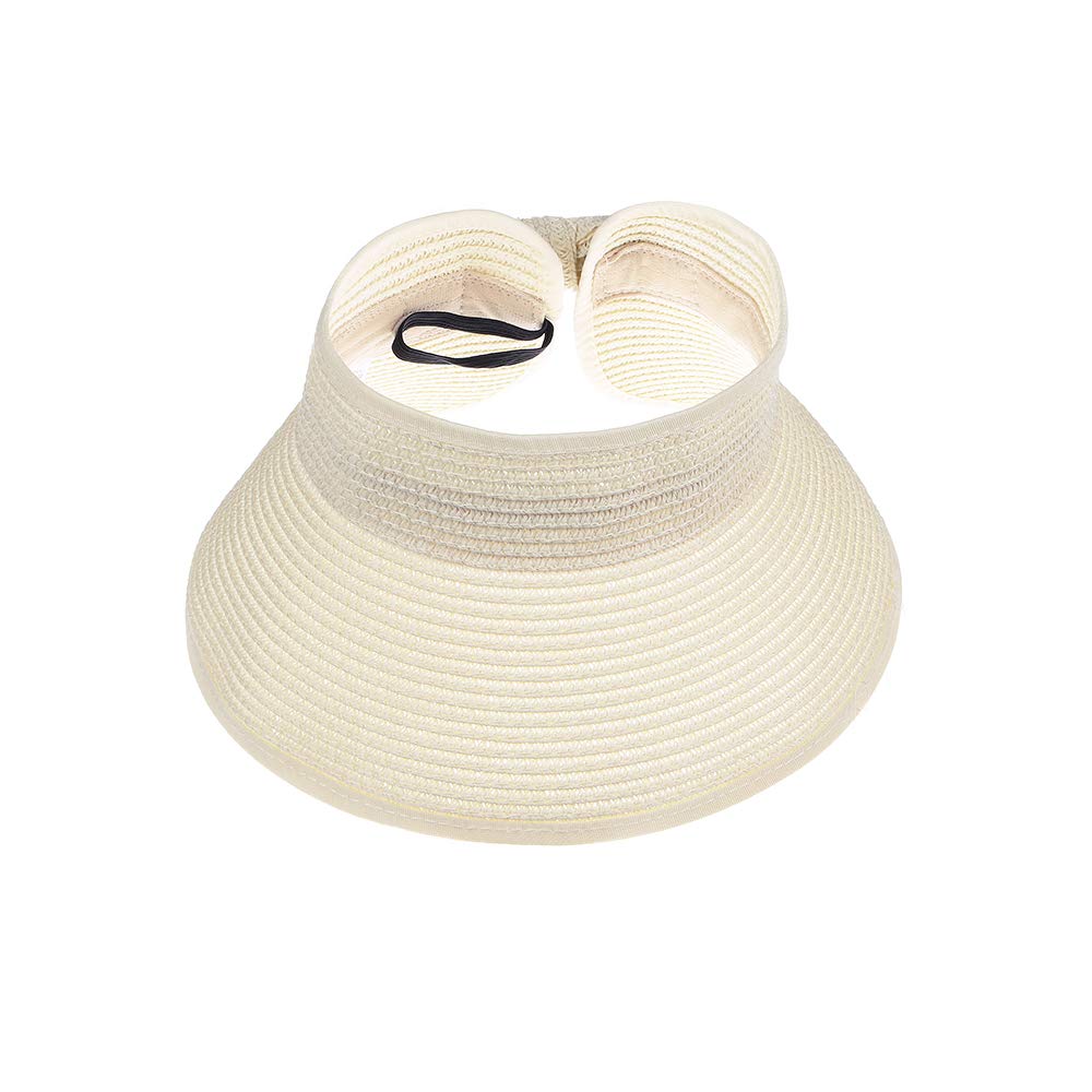 Kids Summer Sun Visor Hat - Wide Brim Straw Beach Hat for Girls & Teens with Bow - Perfect for Outdoor Activities, Vacations, and UV Protection
