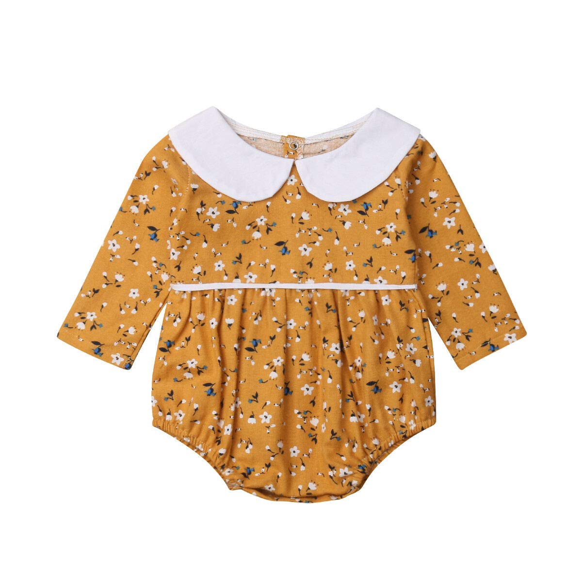 Newborn Baby Girl Cotton Romper - Long Sleeve Floral Bodysuit Jumpsuit | Soft One-Piece Outfit for Infant 0-12 Months | Perfect for Photo Shoots, Playtime & Special Occasions