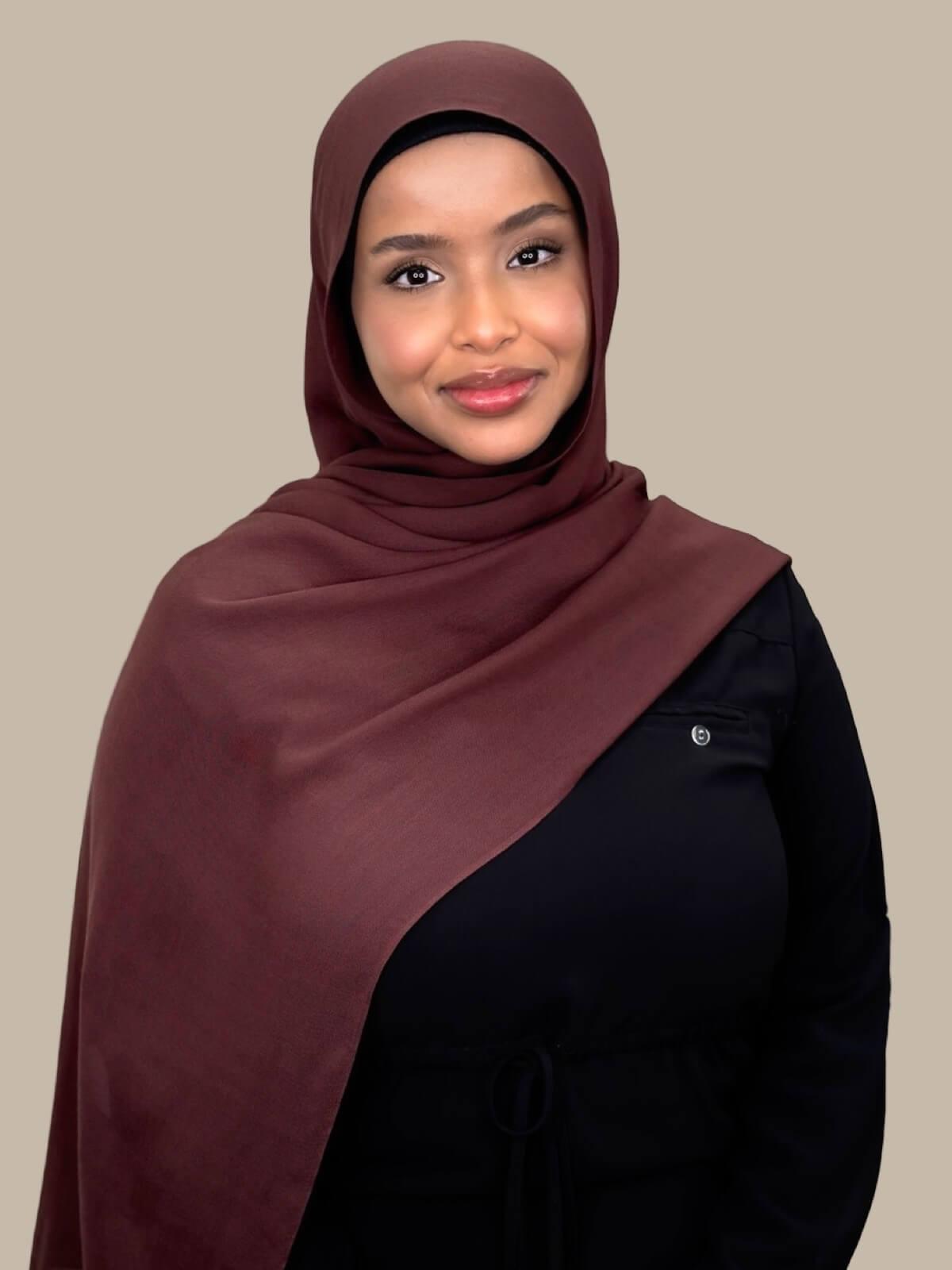 Premium Cotton Modal Hijab Scarf - Soft & Breathable Raisin Brown - Perfect for Daily Wear, Prayer, and Fashion Accessories