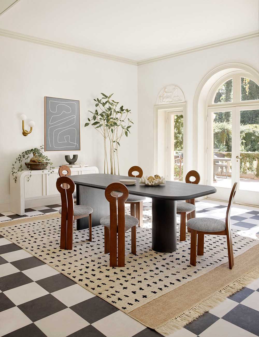 Sarah Sherman Samuel Archer Dining Table - Modern Wooden Dining Table for 6-8 People, Perfect for Kitchen, Dining Room & Open-Plan Living Spaces
