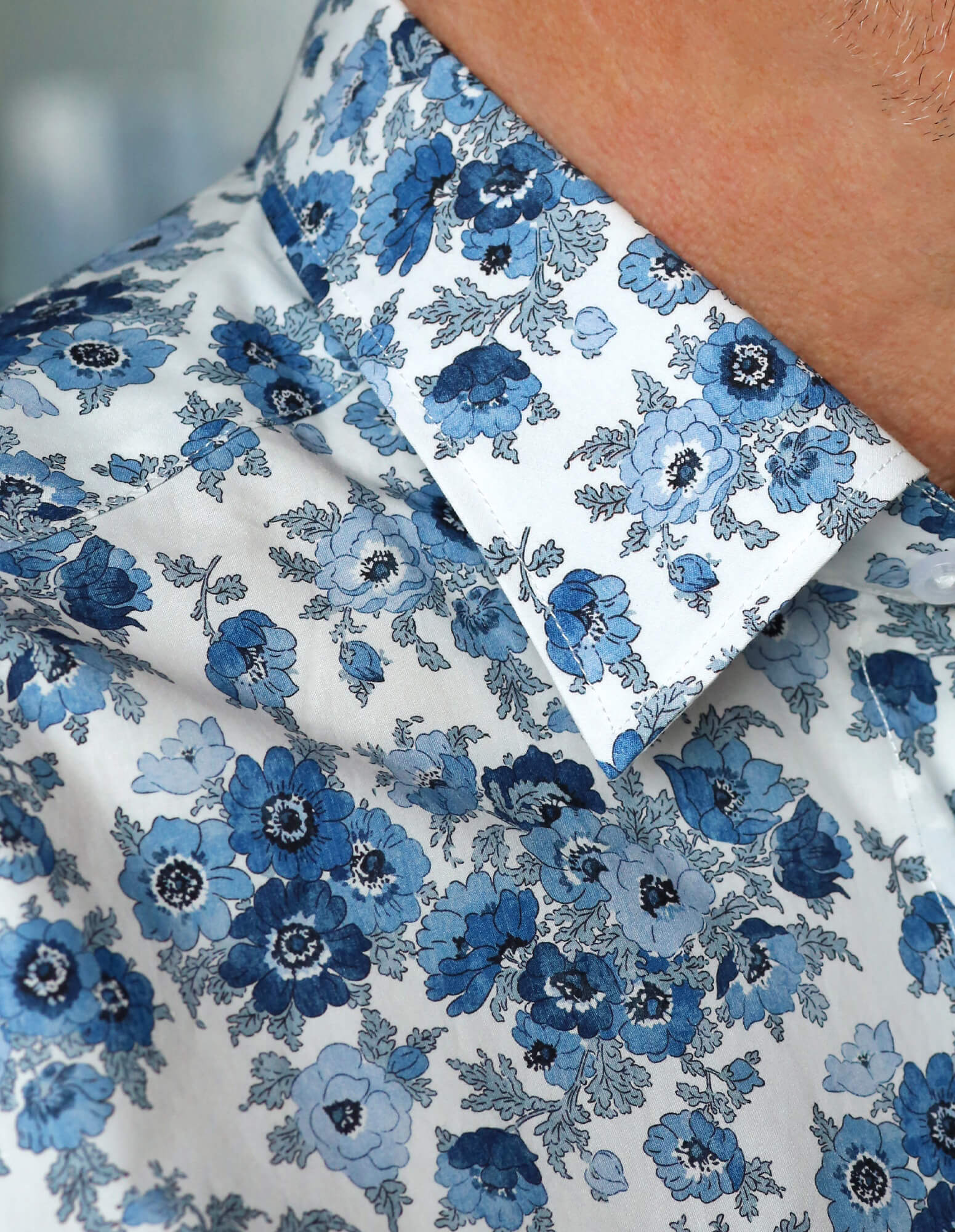 DÉCLIC Liberty Madeleine's Posy Print Shirt - Blue Floral Blouse for Women | Casual & Office Wear | Perfect for Spring & Summer Outfits