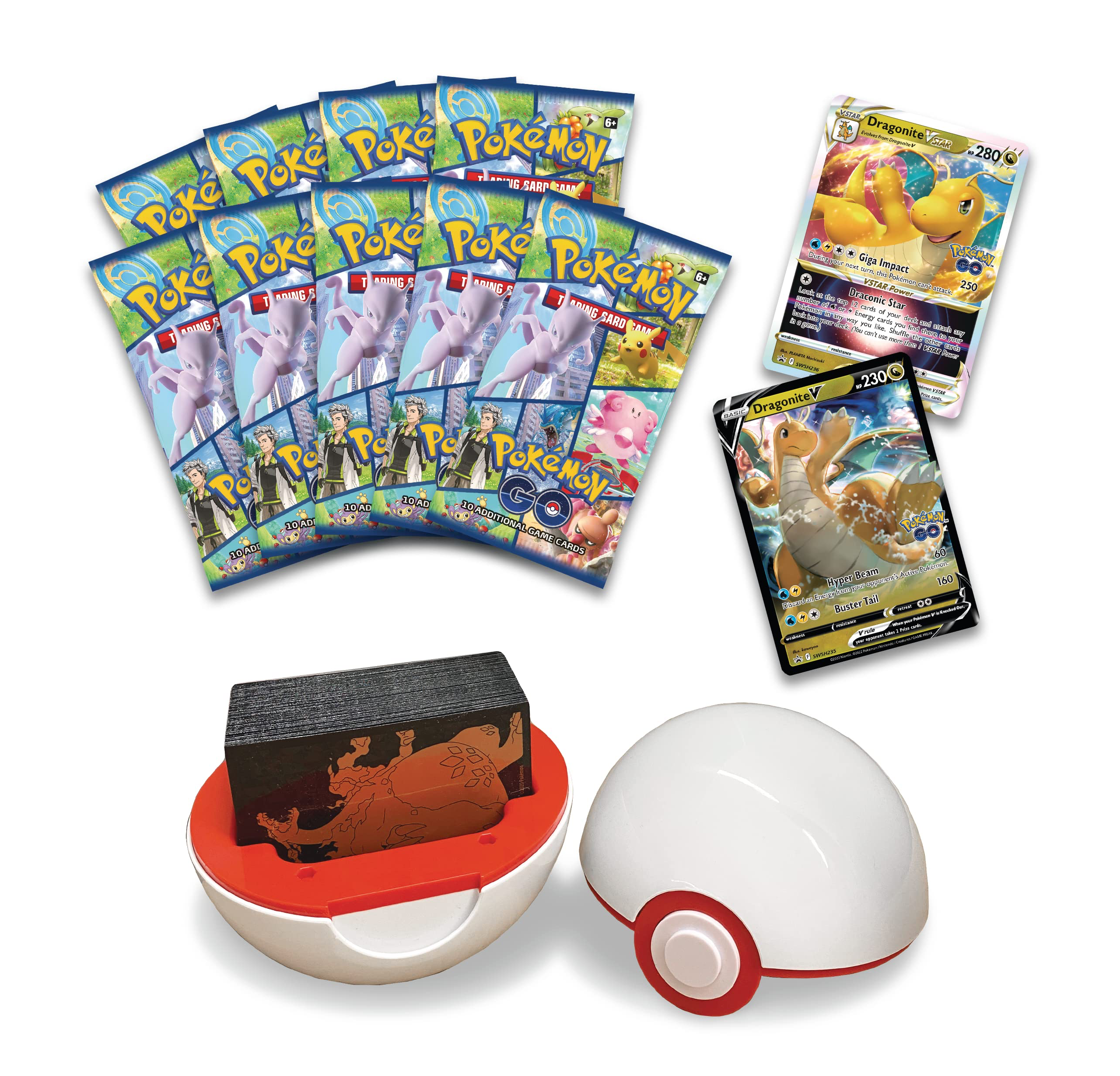 Pokemon TCG Pokemon Go Premier Deck Holder Dragonite Vstar - Premium Card Storage for Collectors & Players - Perfect for Tournaments, Travel & Home Display