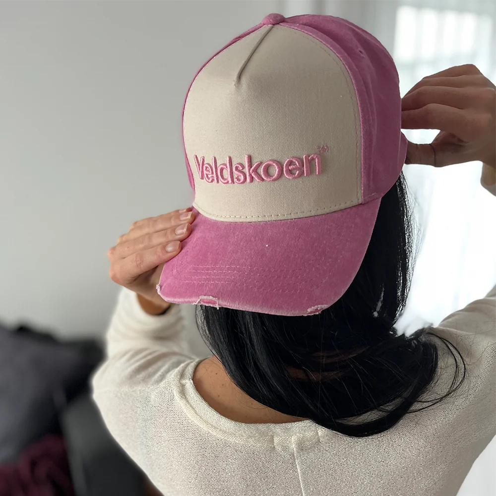 Veldskoen Pink Stone Washed Cap - Comfortable & Stylish Leather Shoes for Men & Women | Perfect for Outdoor Adventures, Casual Wear & Travel