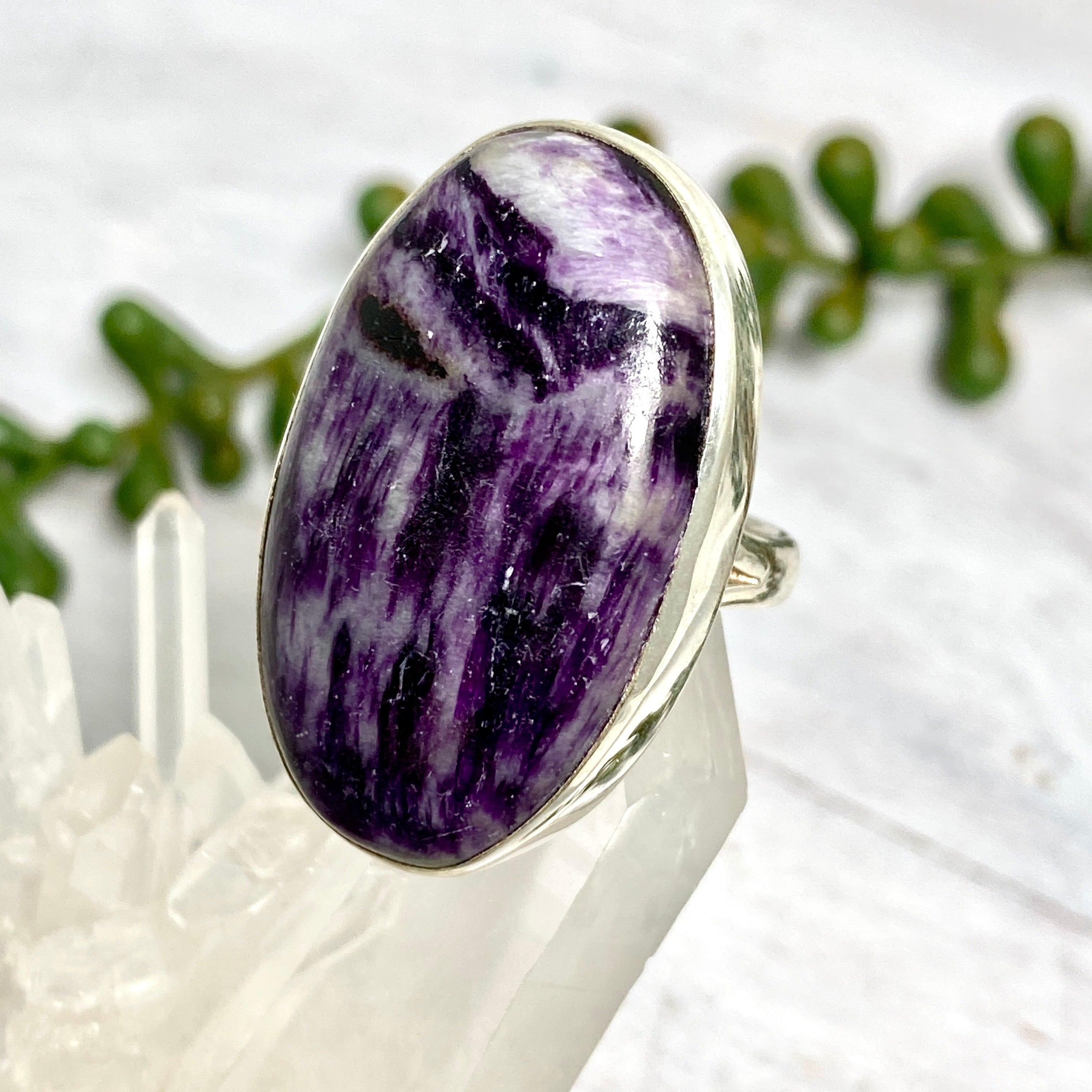 Kammererite Oval Cabochon Ring Size 7 - KRGJ2389 | Handmade Gemstone Jewelry for Women, Perfect for Gift Giving & Special Occasions