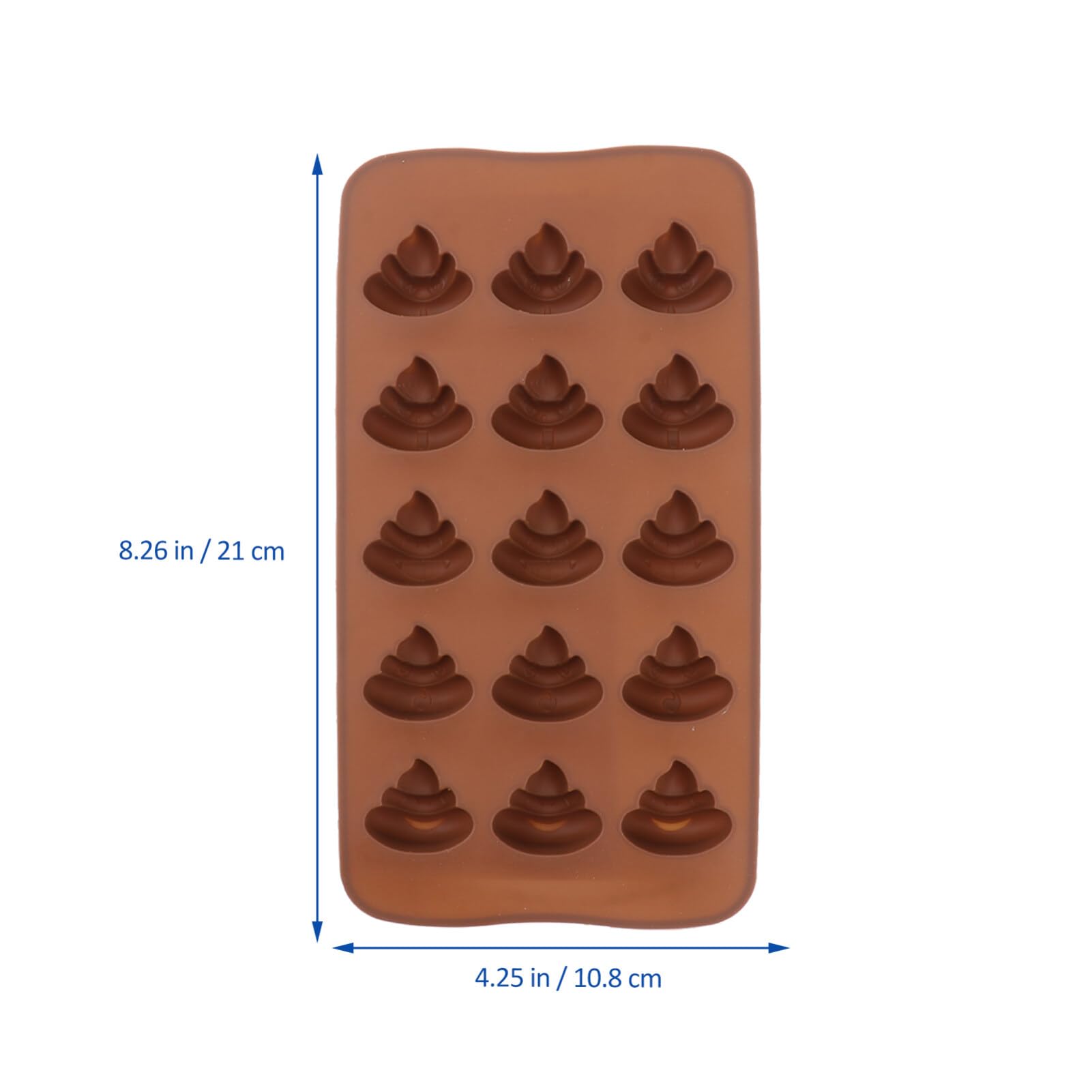Operitacx 3-Piece Silicone Poop Mold Set - Funny Baking Molds for Chocolate, Cake, Candy & Fondant - Non-Stick 15 Cavity Poop Shaped Molds (Brown) - Perfect for Birthday Parties, Halloween Treats & Prank Gifts
