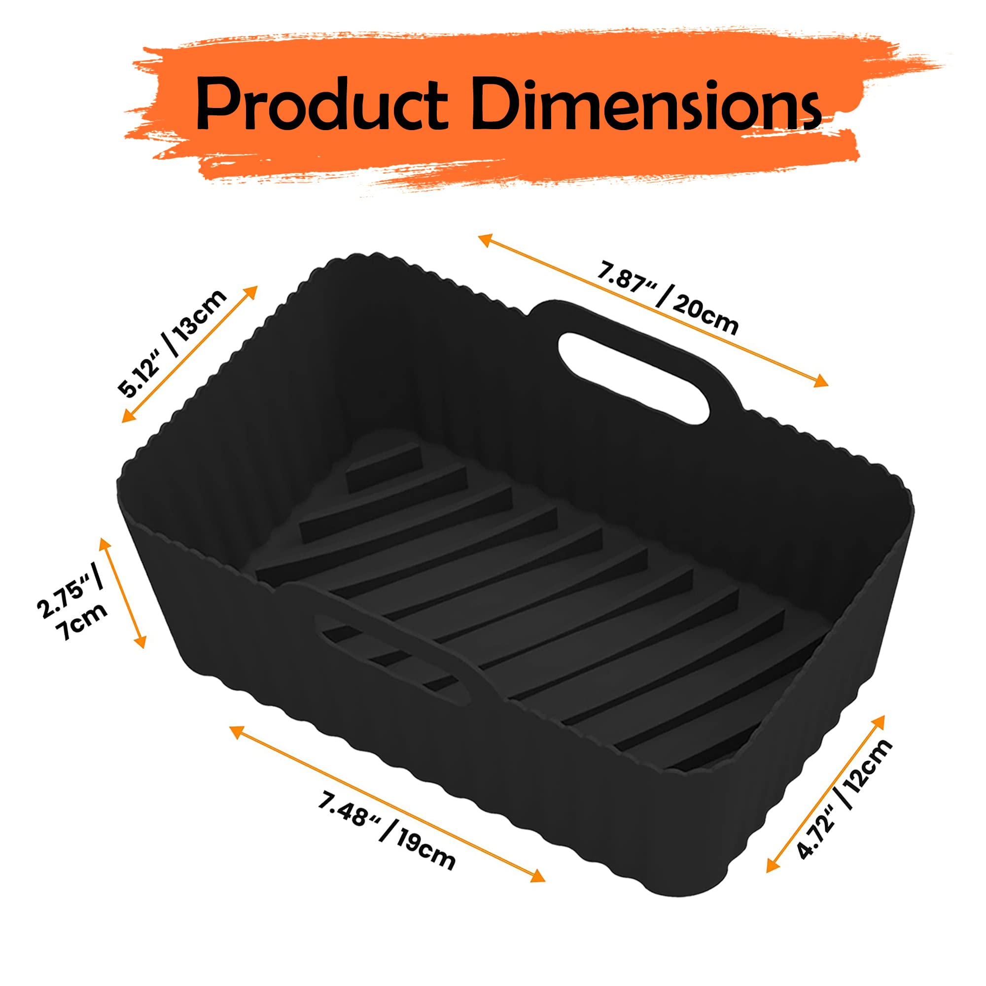 **Reusable Silicone Air Fryer Liners - 2Pcs Non-Stick Basket Accessories for Ninja Air Fryer (Black & Red) | Perfect for Easy Cooking & Cleanup**