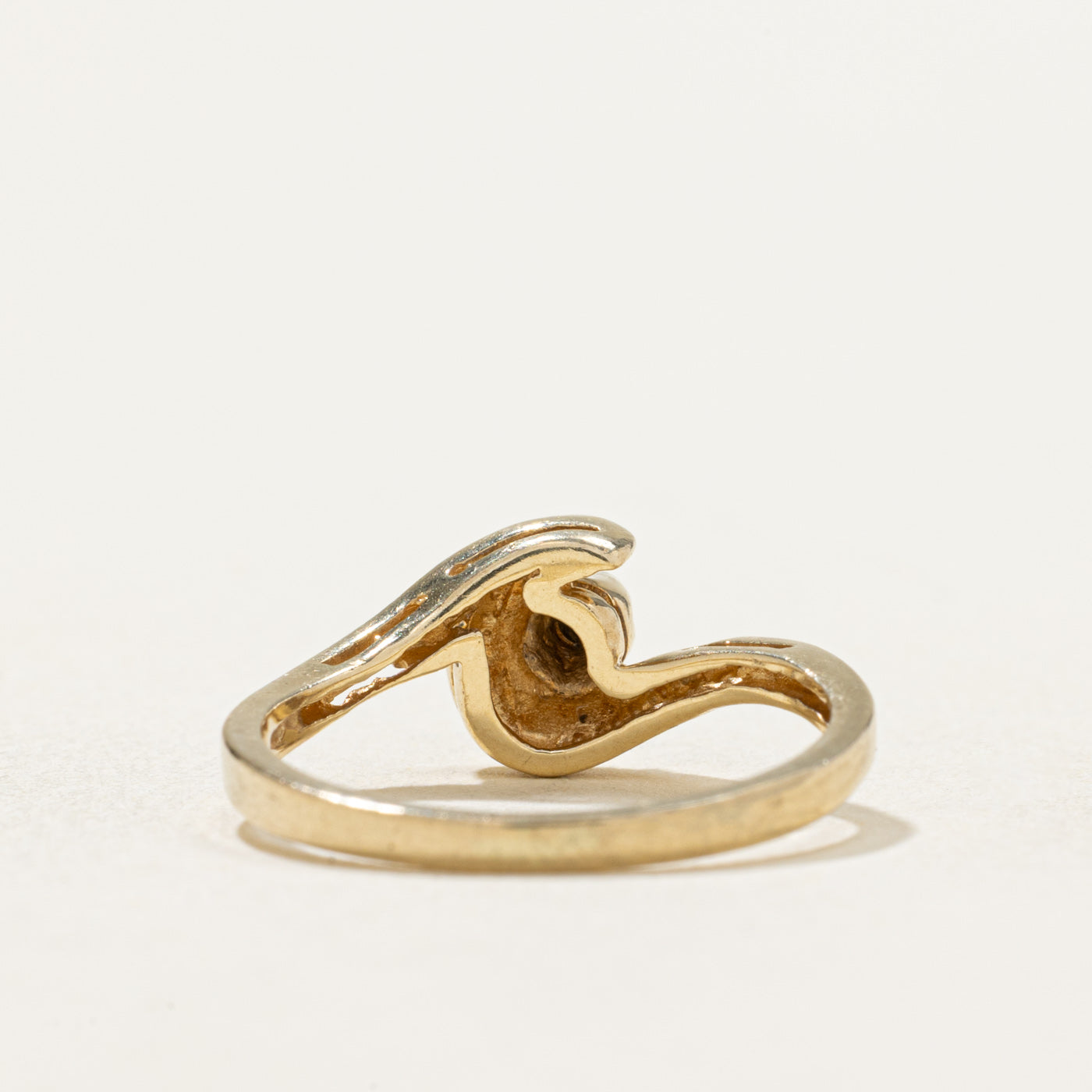 10K Gold Diamond Crescent Ring - 0.02ctw Size 4.25 - Elegant Dainty Jewelry for Women - Perfect for Anniversary, Engagement & Everyday Wear