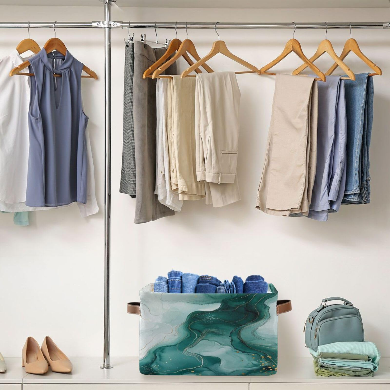 Large Fabric Storage Bins with Handles - Collapsible Closet & Shelf Organizers for Clothes, Toys & Home