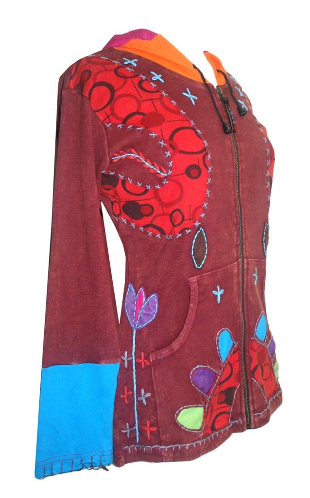 Agan Traders Women's 2025 Spring Boho Rib Cotton Hoodie Jacket - Stylish Bohemian Outerwear for Casual Wear, Fall Fashion & Street Style