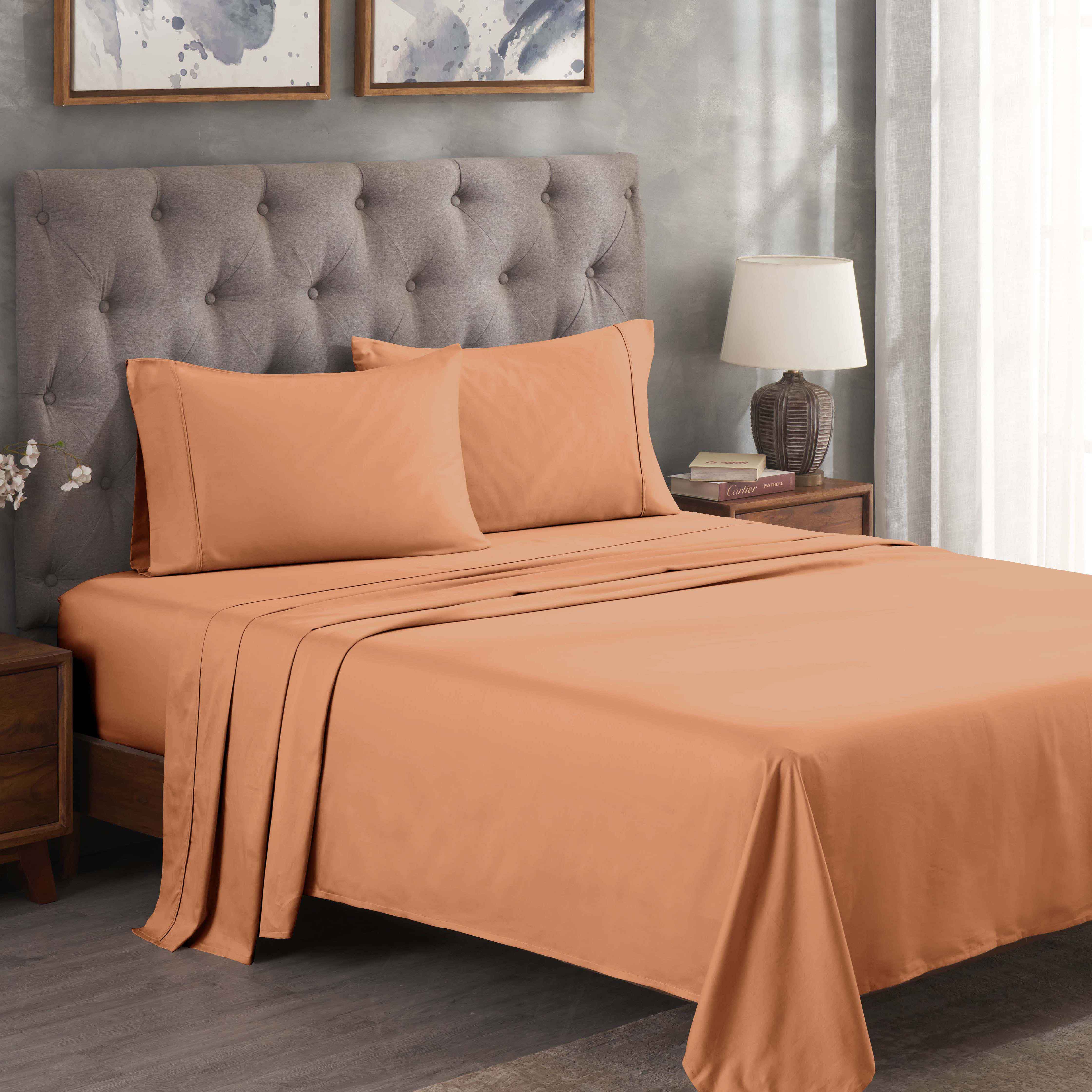 Premium 300 Thread Count Egyptian Cotton Bed Sheet Set - Soft, Breathable & Durable for Ultimate Comfort - Perfect for Luxury Bedrooms & Hotels