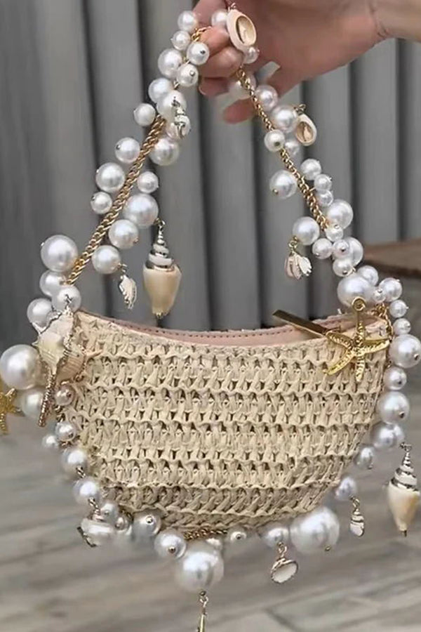 Stylish Versatile Pearl Conch Handbag for Women - Elegant Shell-Shaped Clutch Purse for Evening Parties, Weddings & Special Occasions