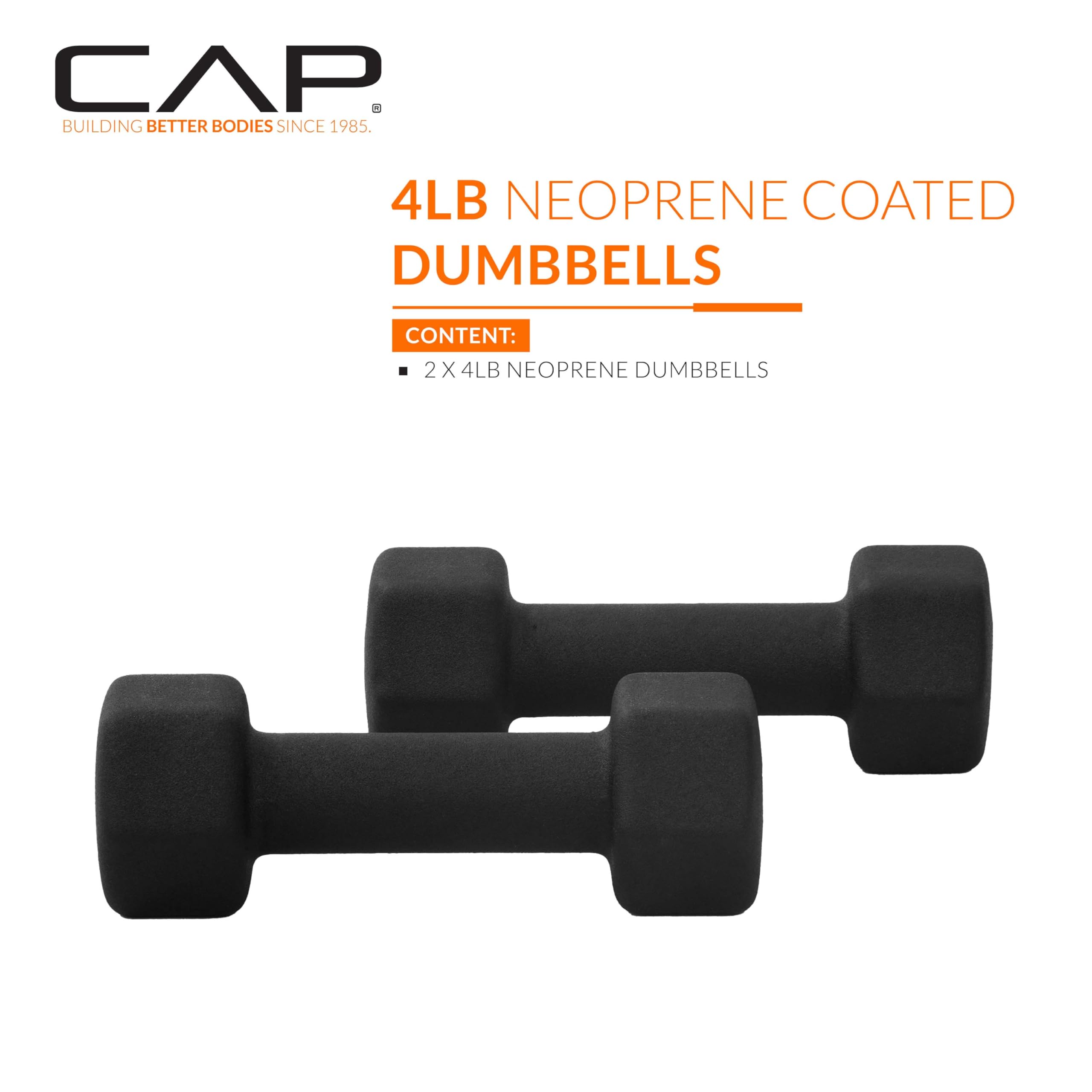 CAP Barbell Neoprene Dumbbell Weights Set - 5-50 lbs Pairs for Home Gym, Strength Training | Non-Slip Grip, Durable Neoprene Coating | Ideal for Weightlifting, CrossFit, HIIT & Full Body Workouts