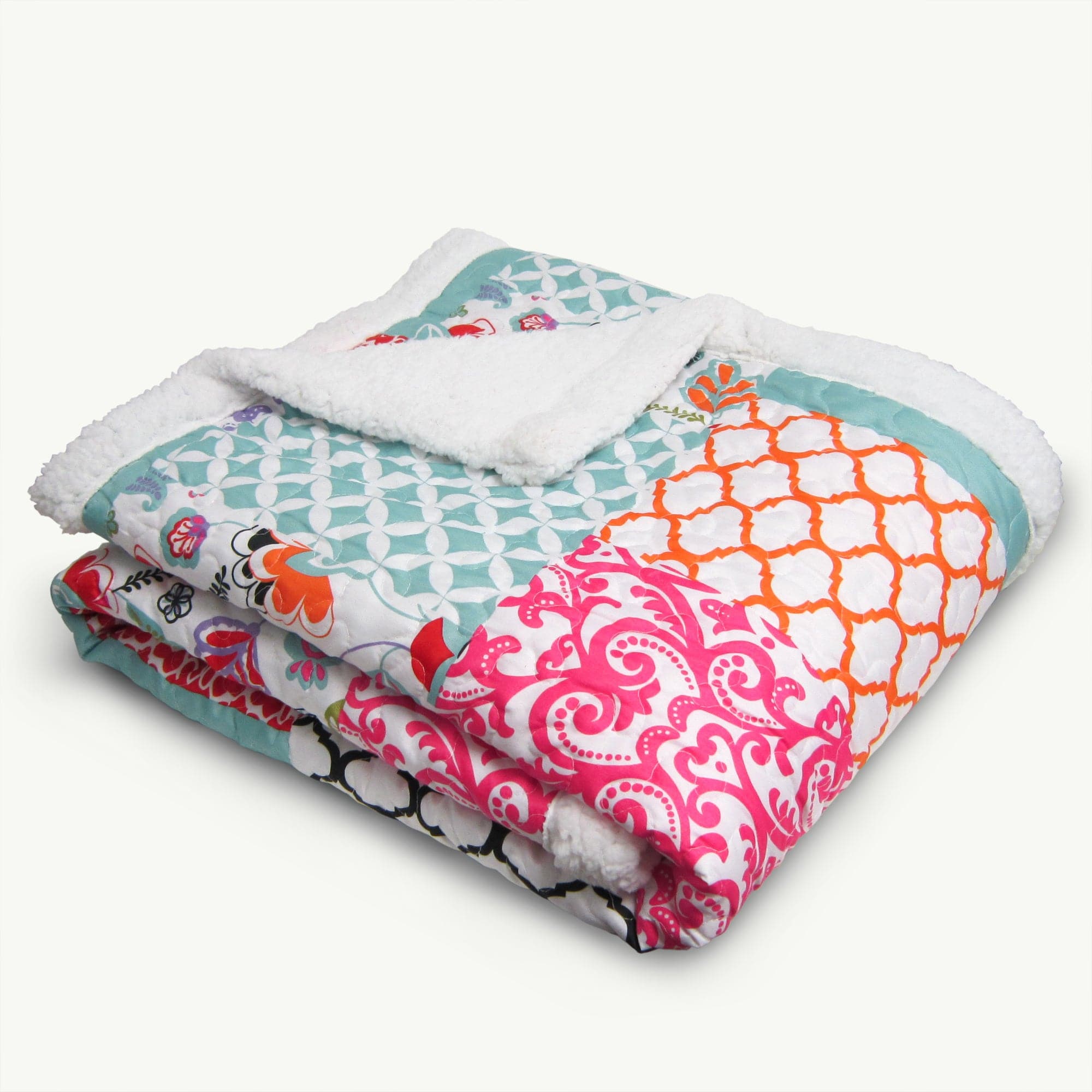 Brookdale Sherpa Throw Blanket - Ultra Soft & Cozy Flannel Plush Fleece for Couch, Bed & Winter Warmth